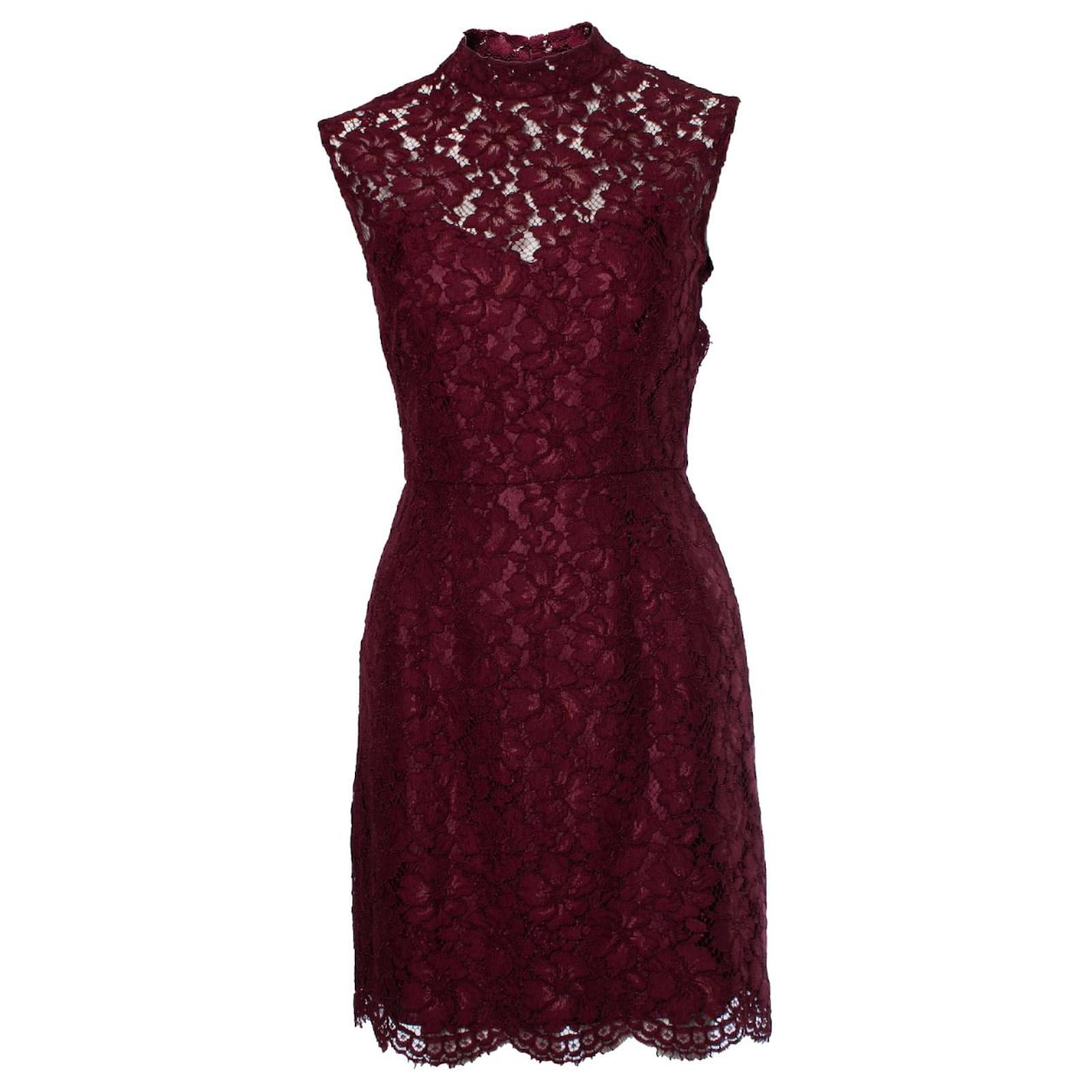 open lace back dress Anna Sui Fuschia Lace Dress