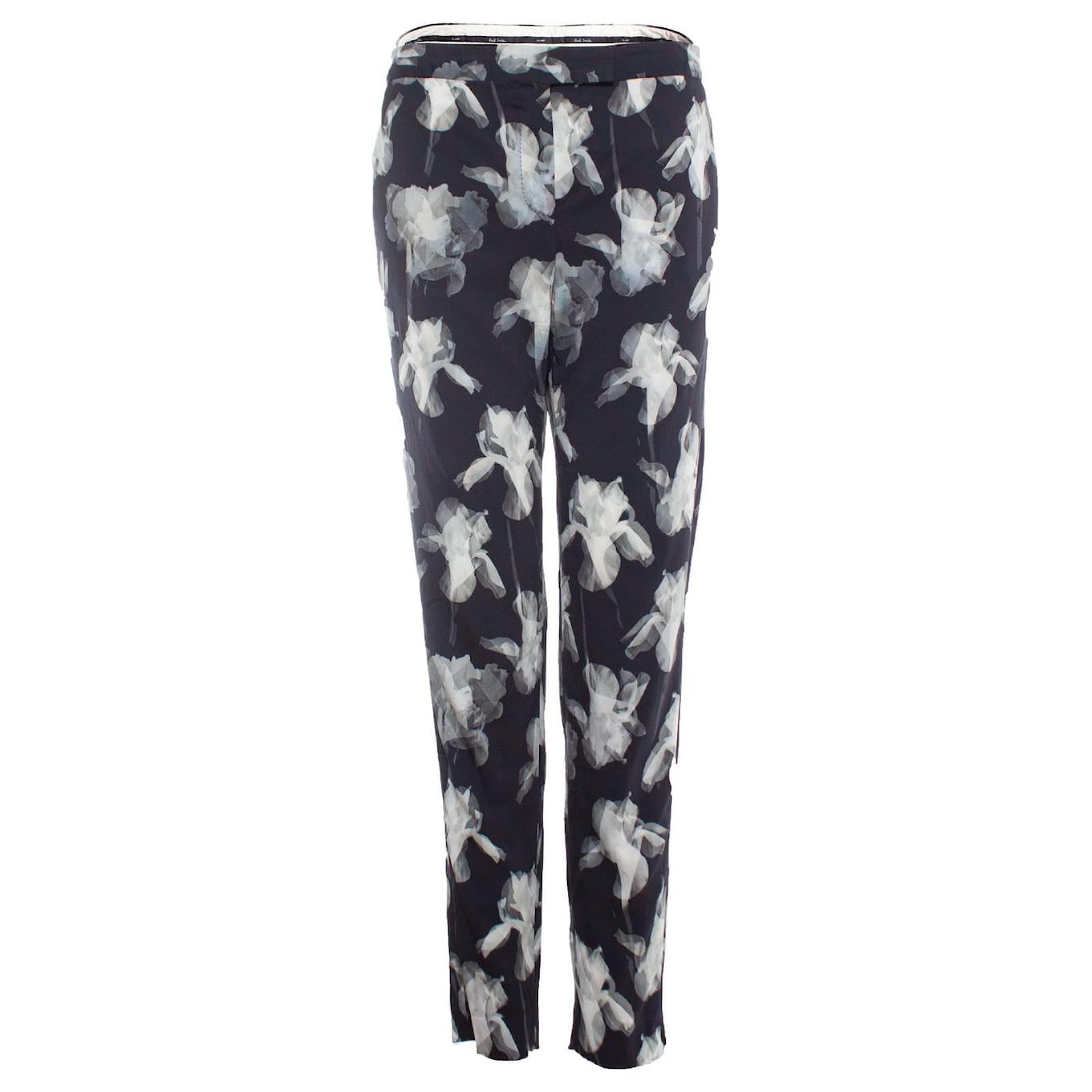 Paul Smith, trousers with faded floral print Blue Viscose ref