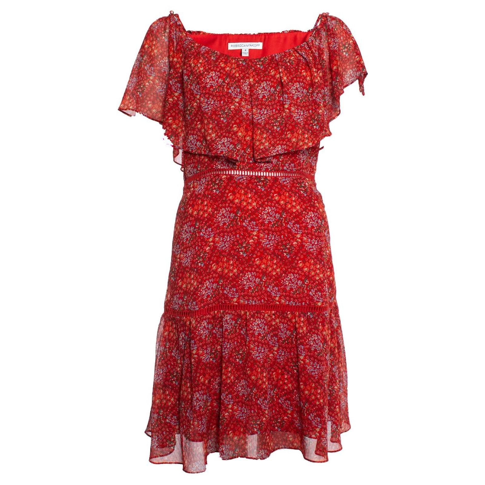 rebecca minkoff red dress Red Floral Lucy Dress