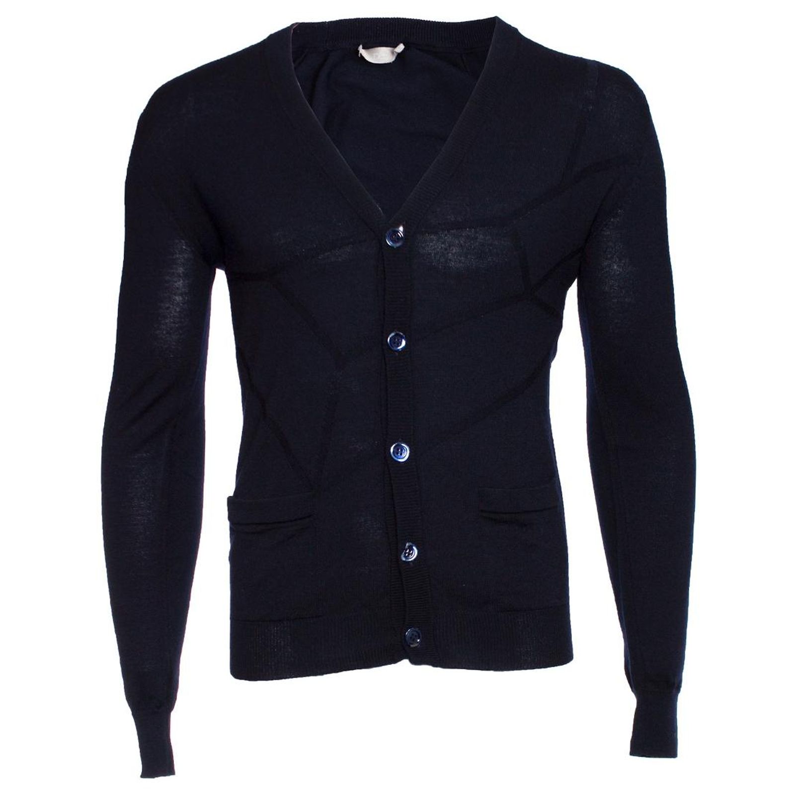 Christian Dior DIOR HOMME, Blue wool cardigan ref.1003943 - Joli 