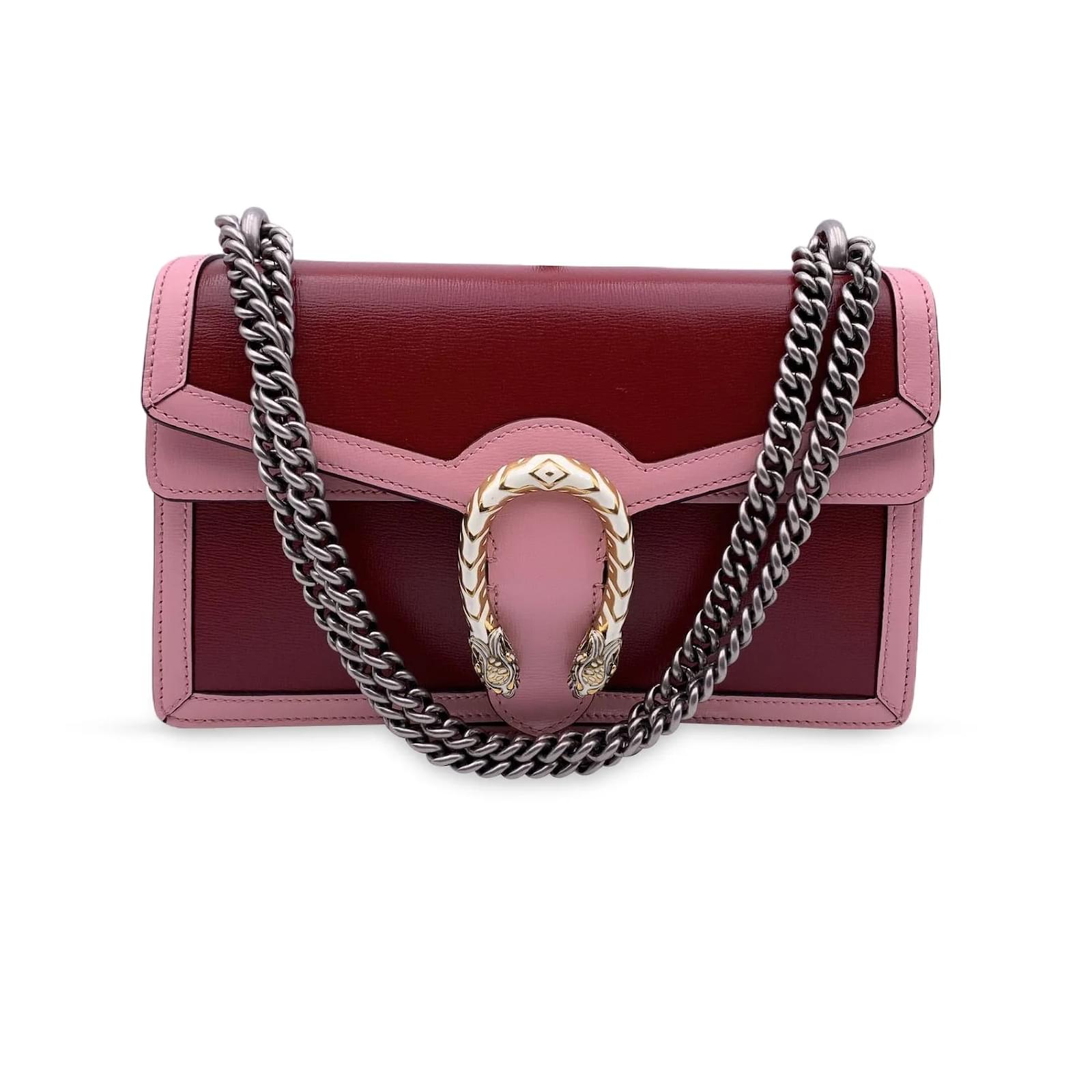 Gucci Large Dionysus Blooms Leather Shoulder Bag in Red