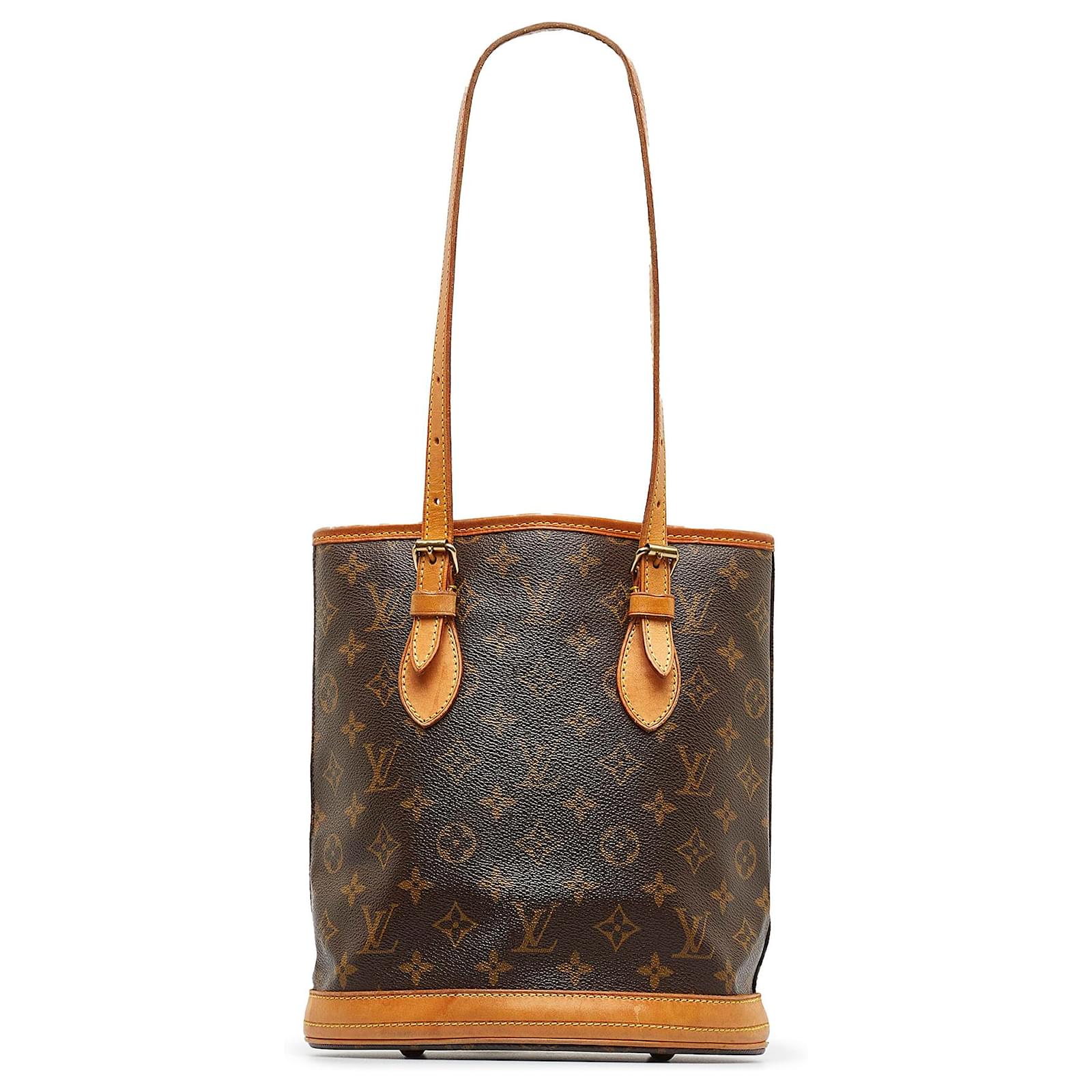 Louis Vuitton Brown Monogram Bucket PM Leather Cloth ref.1004613 - Joli  Closet