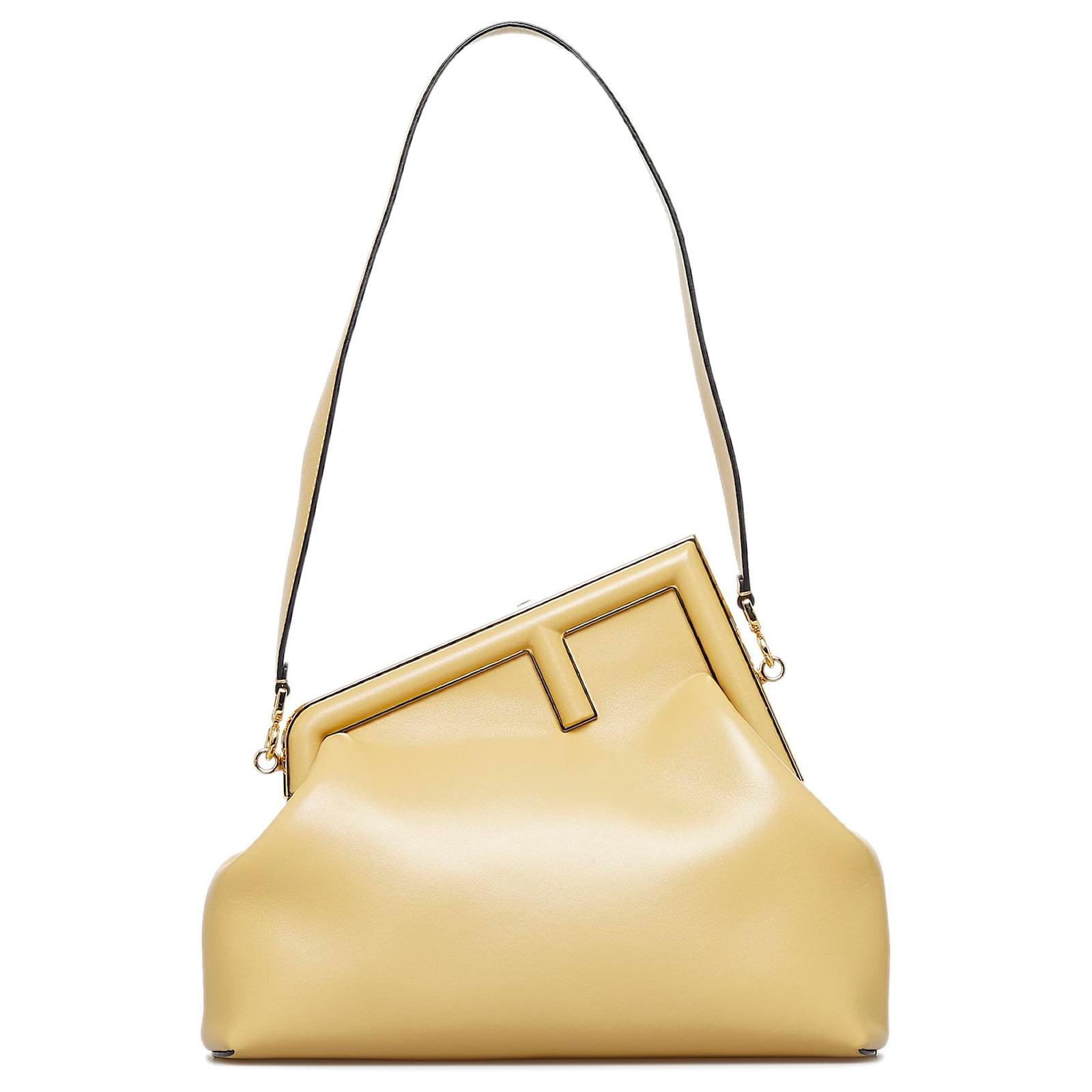 Fendi Brown Medium First Bag Beige Leather ref.1004647 - Joli Closet