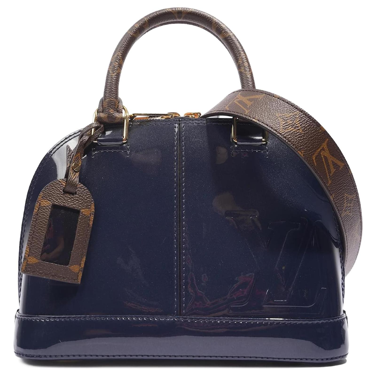Louis Vuitton Alma Marine Bag Blue Vernis / Canvas BB Cloth ref.1005596 -  Joli Closet