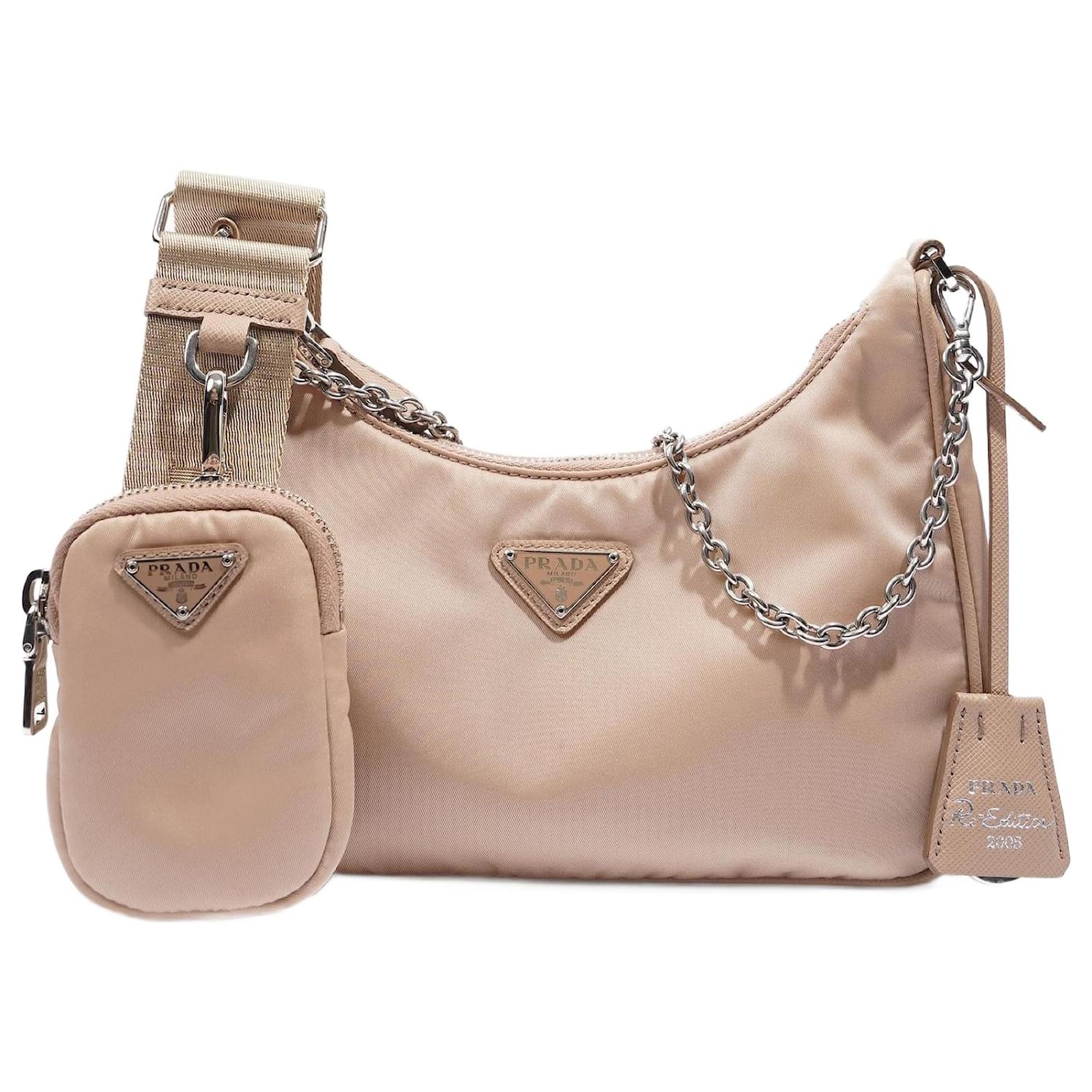 Prada Re-Edition 2005 Re-Nylon Shoulder Bag Beige