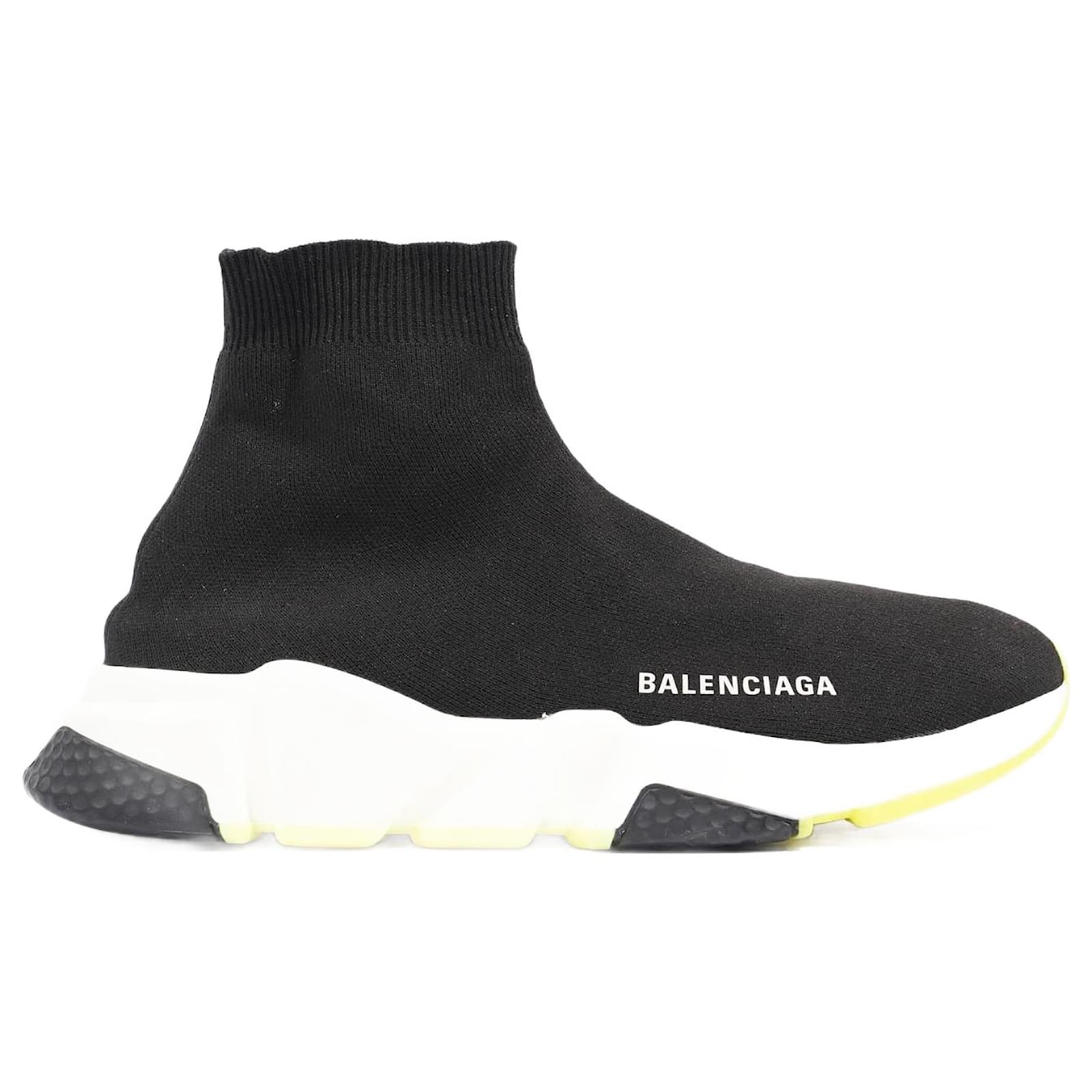 Balenciaga Mens Speed Black white / EU 40 / UK 6 Leather ref.1005673 - Joli Closet