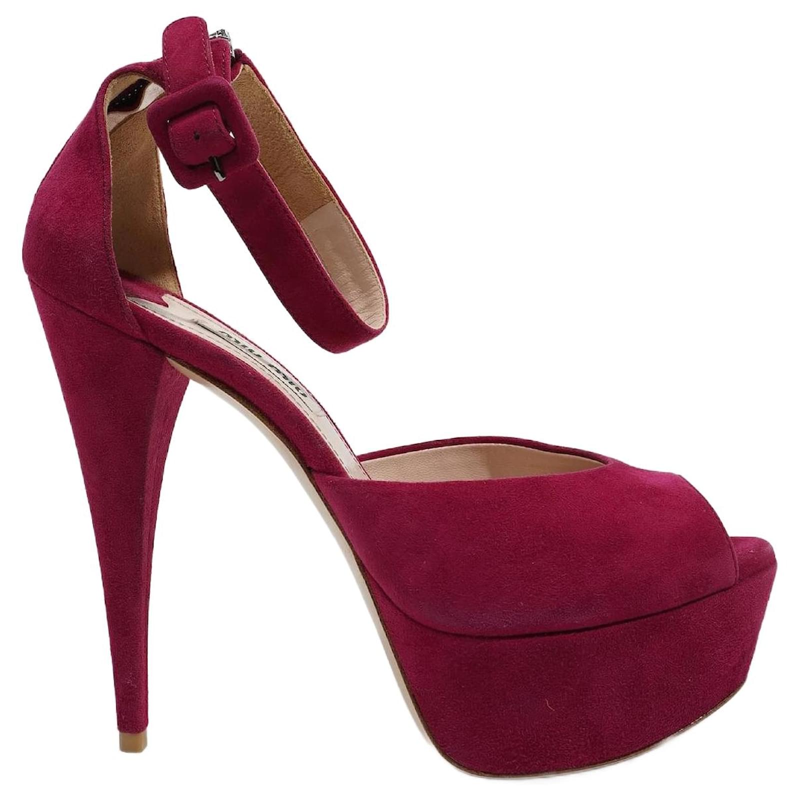 Miu Miu Womens Heel 135 EU 36 / UK 3 Purple Suede ref.1005696