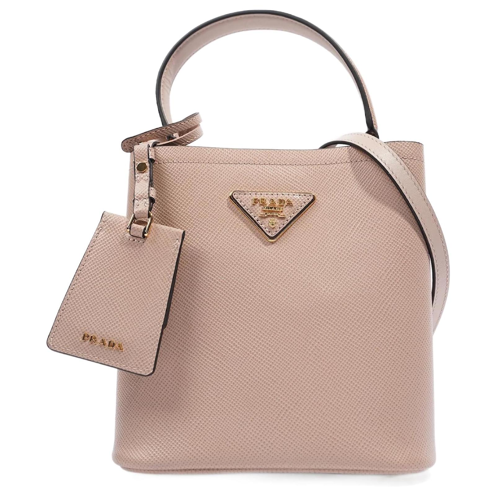 Small Saffiano Leather Prada Panier Bag