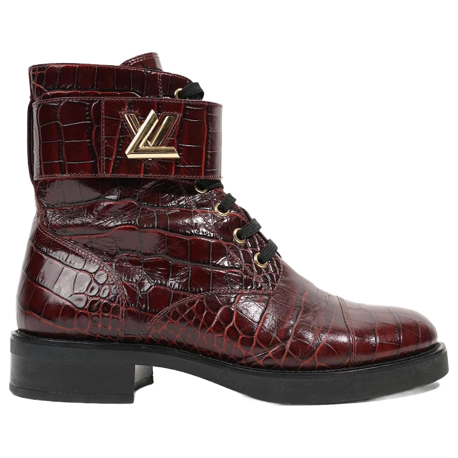Louis Vuitton Womens Crocodile Leather Boot Burgundy EU 39 / UK 6 Dark red  ref.1005784 - Joli Closet