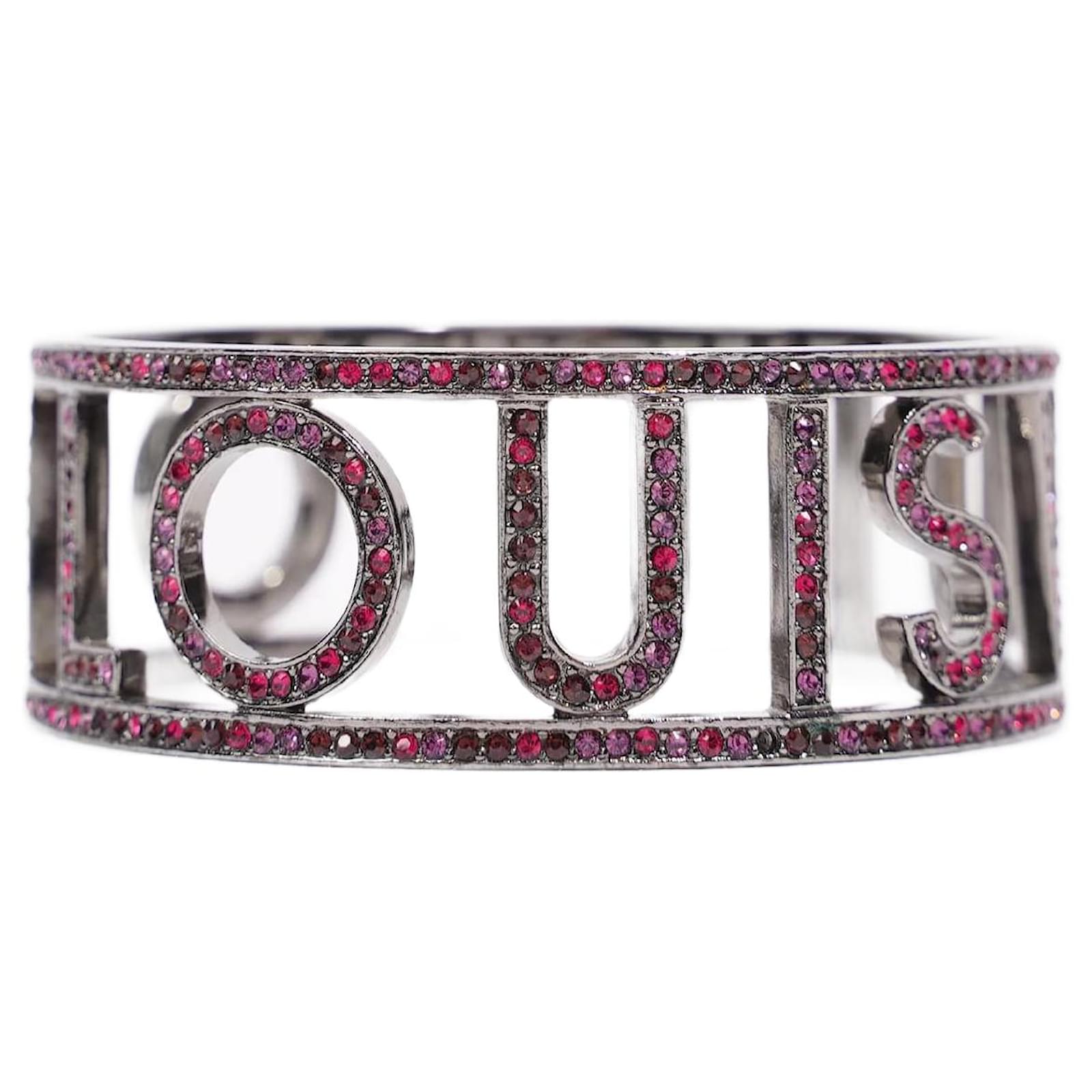 Bracciale rigido in cristallo da donna Louis Vuitton rosa scuro