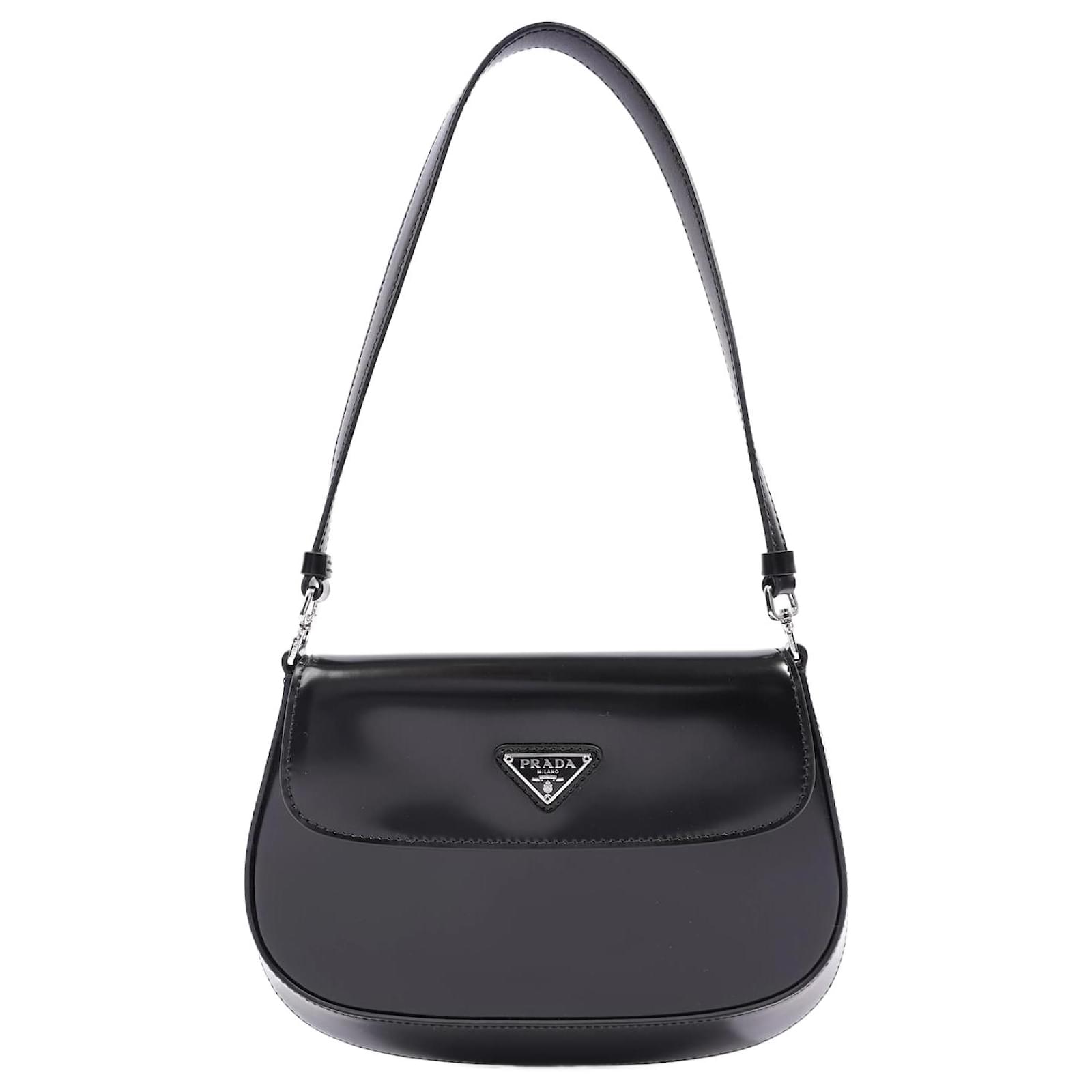 Prada Cleo Brushed Leather Shoulder Bag with Flap Black ref.1005834 - Joli  Closet