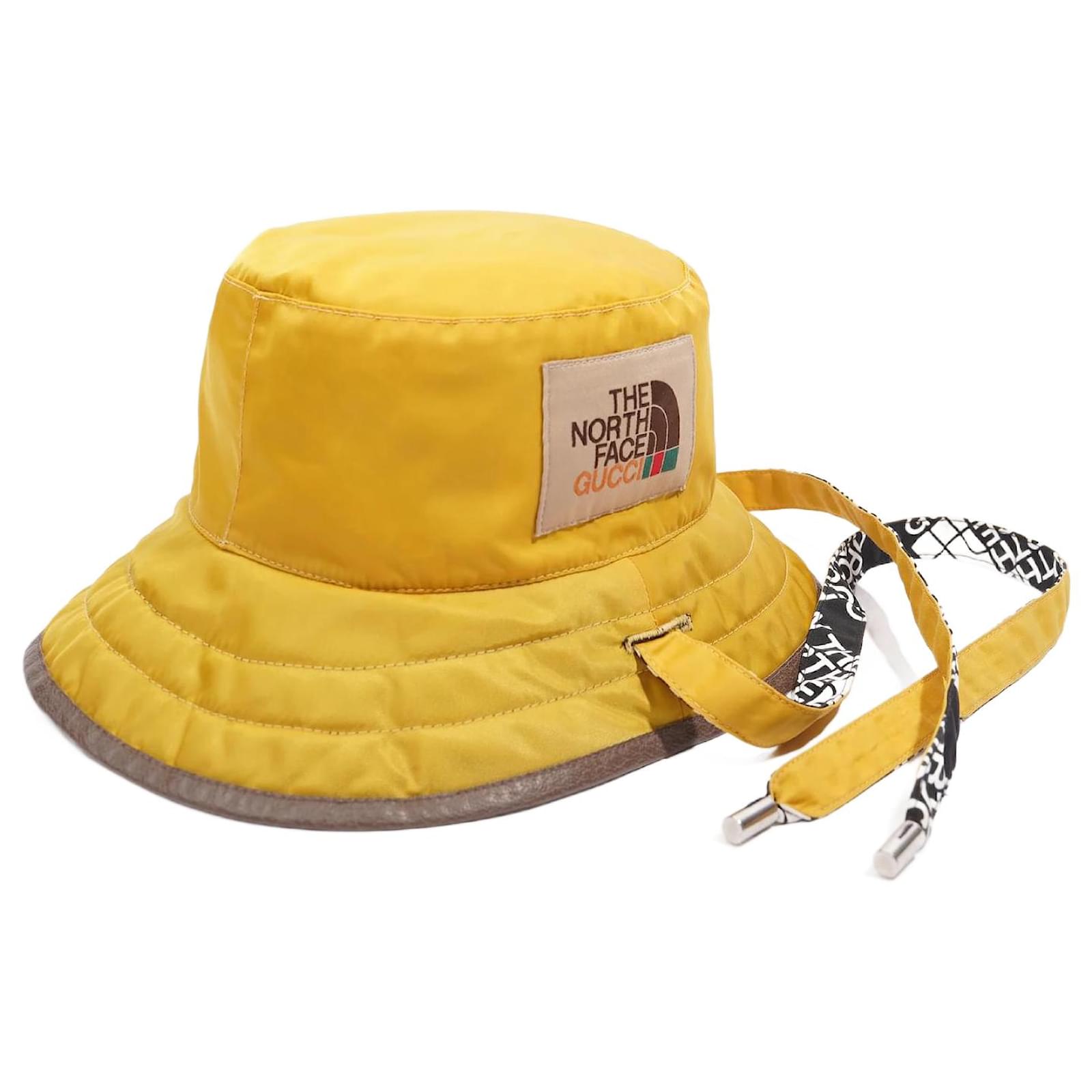 Gucci The North Face Reversible Bucket Hat Black / Yellow Nylon