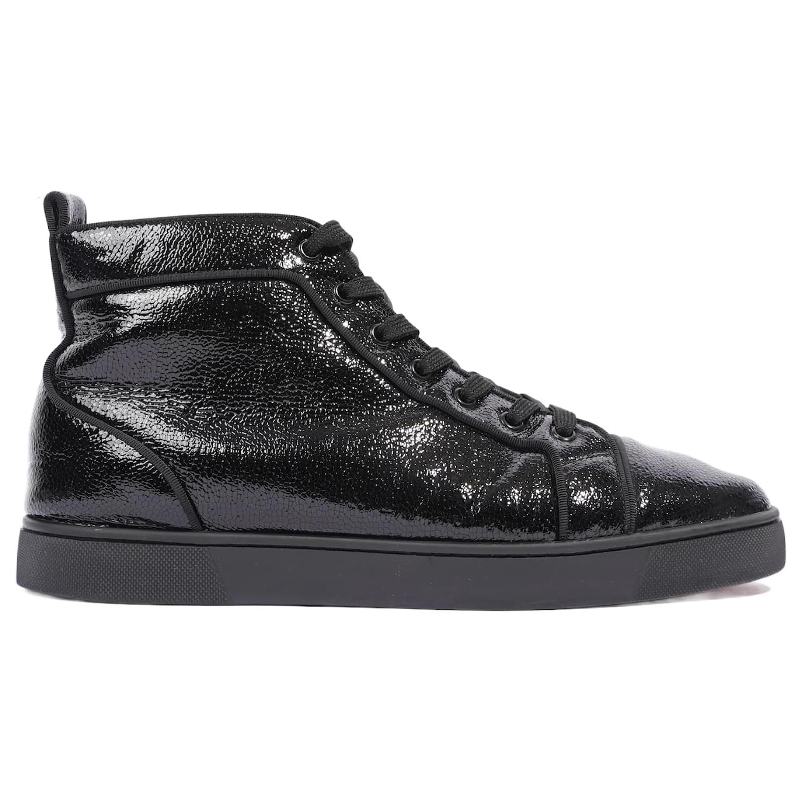 Christian Louboutin Homme Junior High Top Noir Caviar EU 44 UK 10 Cuir ref.1006225 Joli Closet