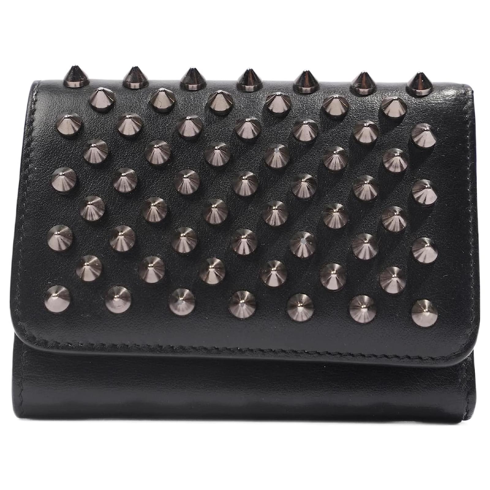 Christian Louboutin Bifold Stud Wallet Black Leather ref.1006247