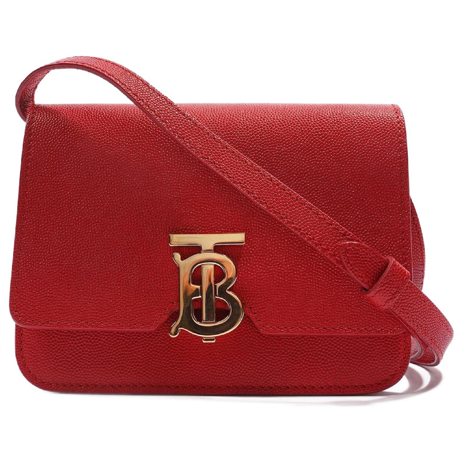 Burberry TB Small Bag Red Grainy Leather