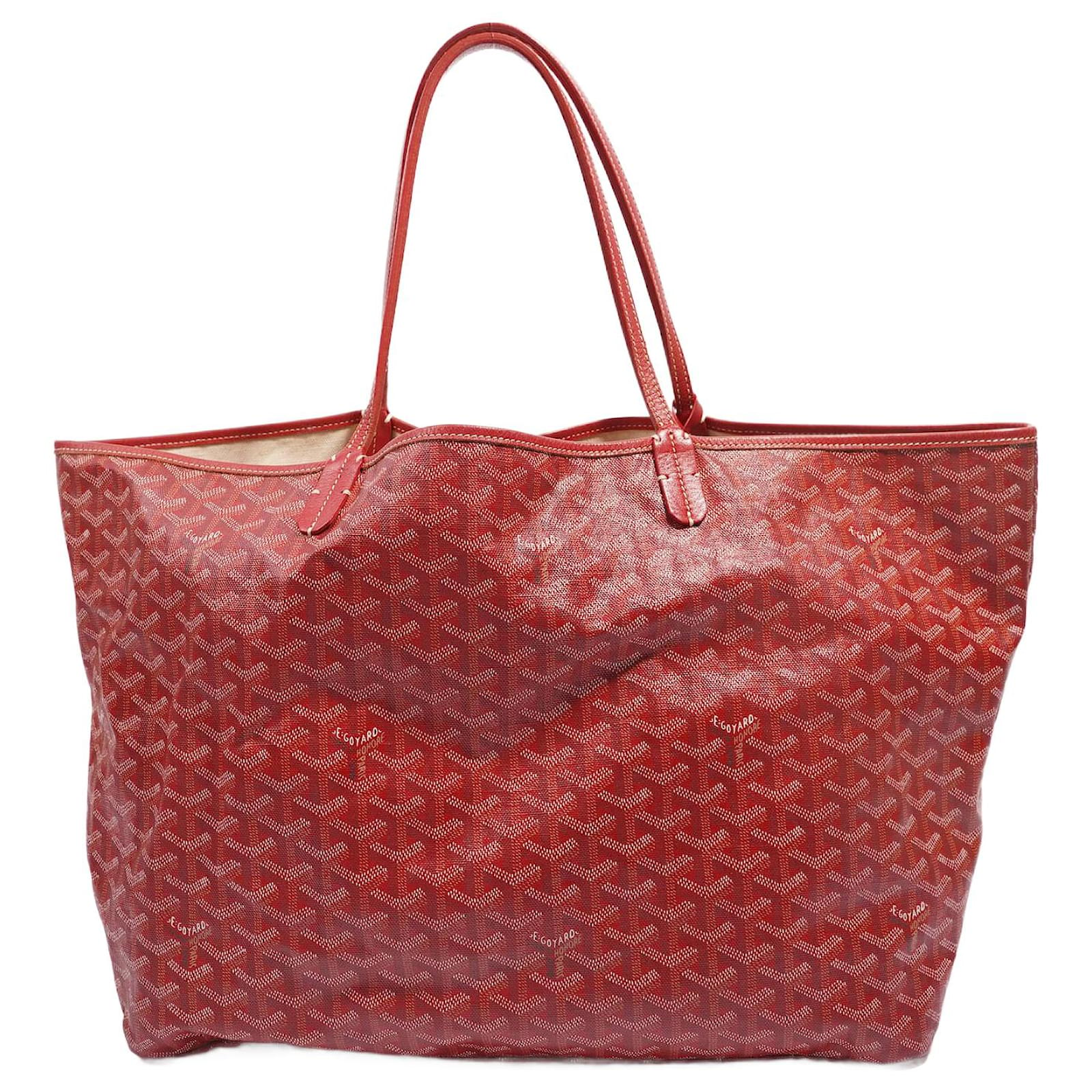RED GOYARD ST LOUIS GM TOTE BAG WITH POUCH AND DUSTBAG