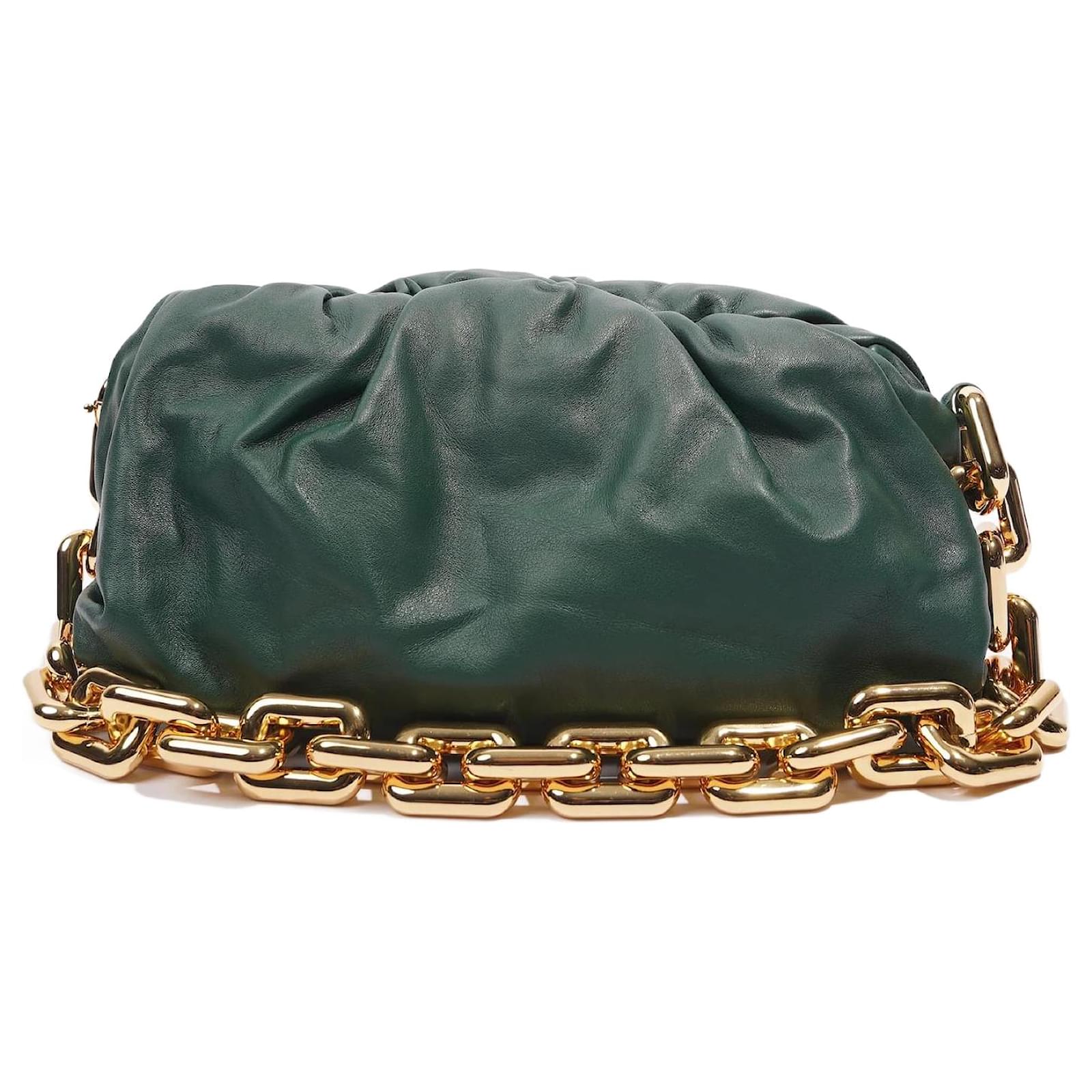 Bottega Veneta Loop Green Leather Shoulder Bag (Pre-Owned)