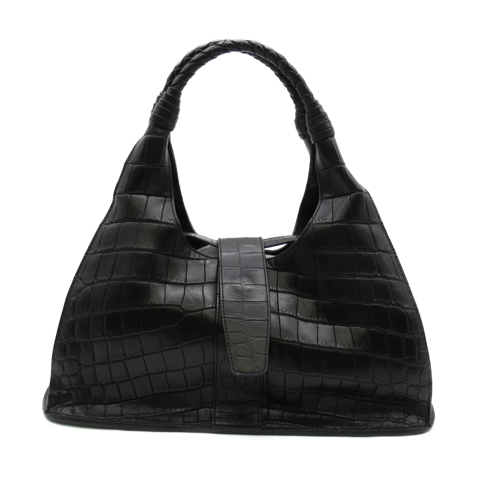 Bottega Veneta Leather Hobo Bag Black Pony-style calfskin ref