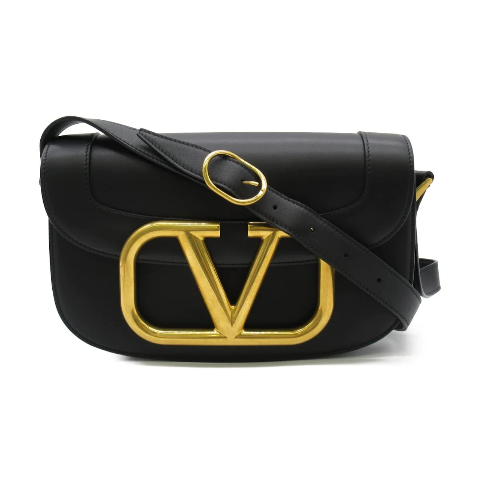 Valentino Women Supervee Crossbody Bag In Black Leather Pony-style