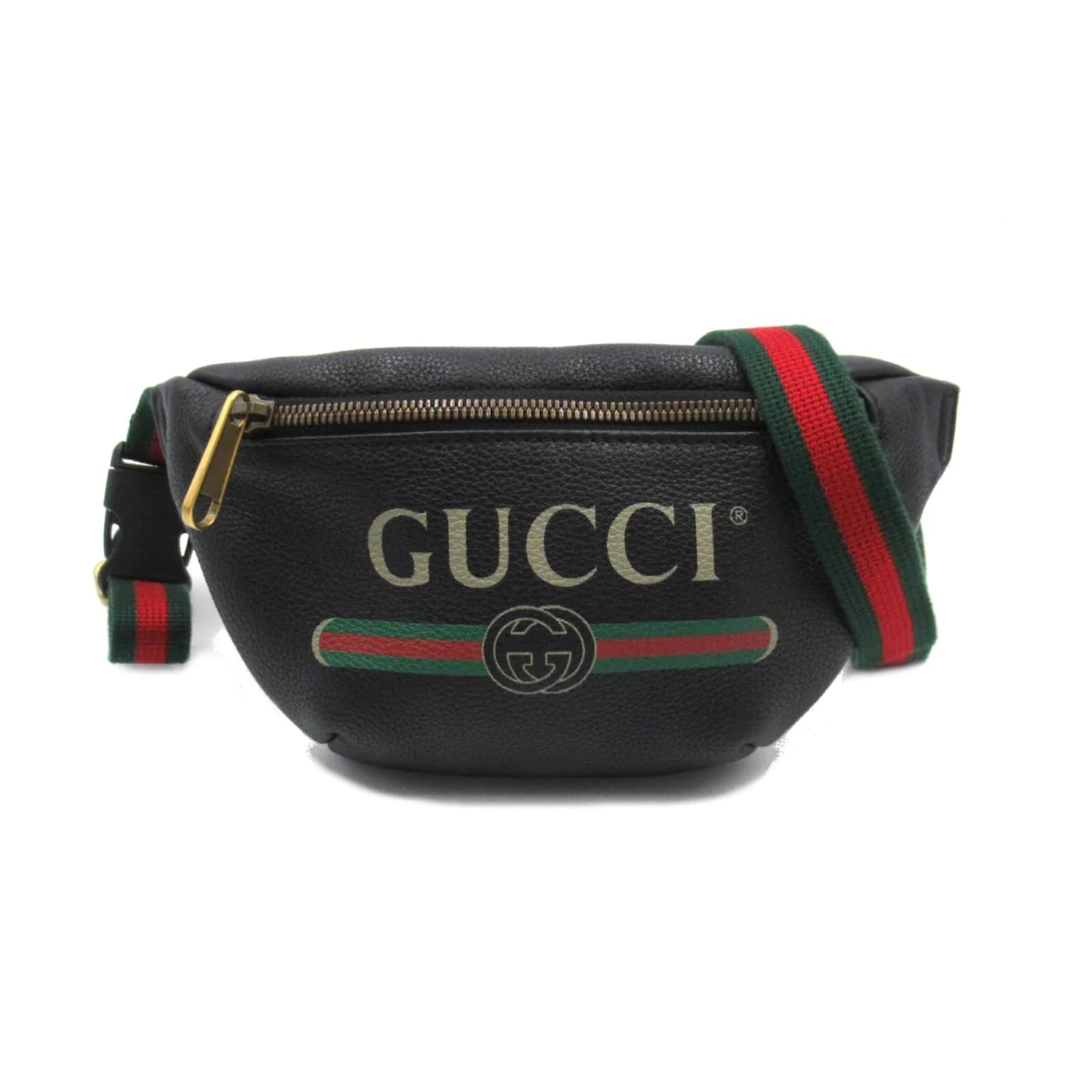 Gucci Men's Embossed GG Leather Waist Bag in Black Gucci