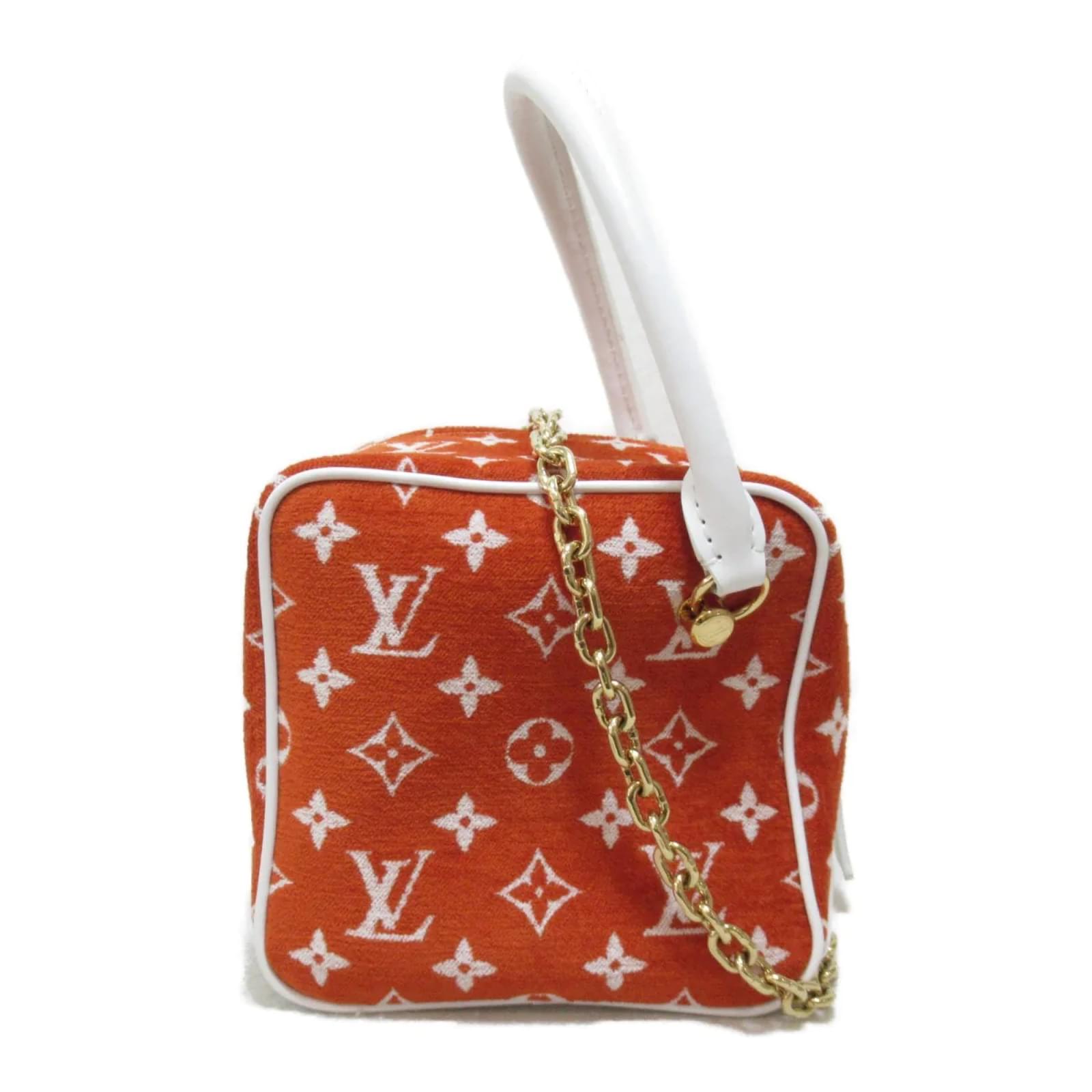 Louis Vuitton Monogram Jacquard Square Handbag M46212 Red Velvet