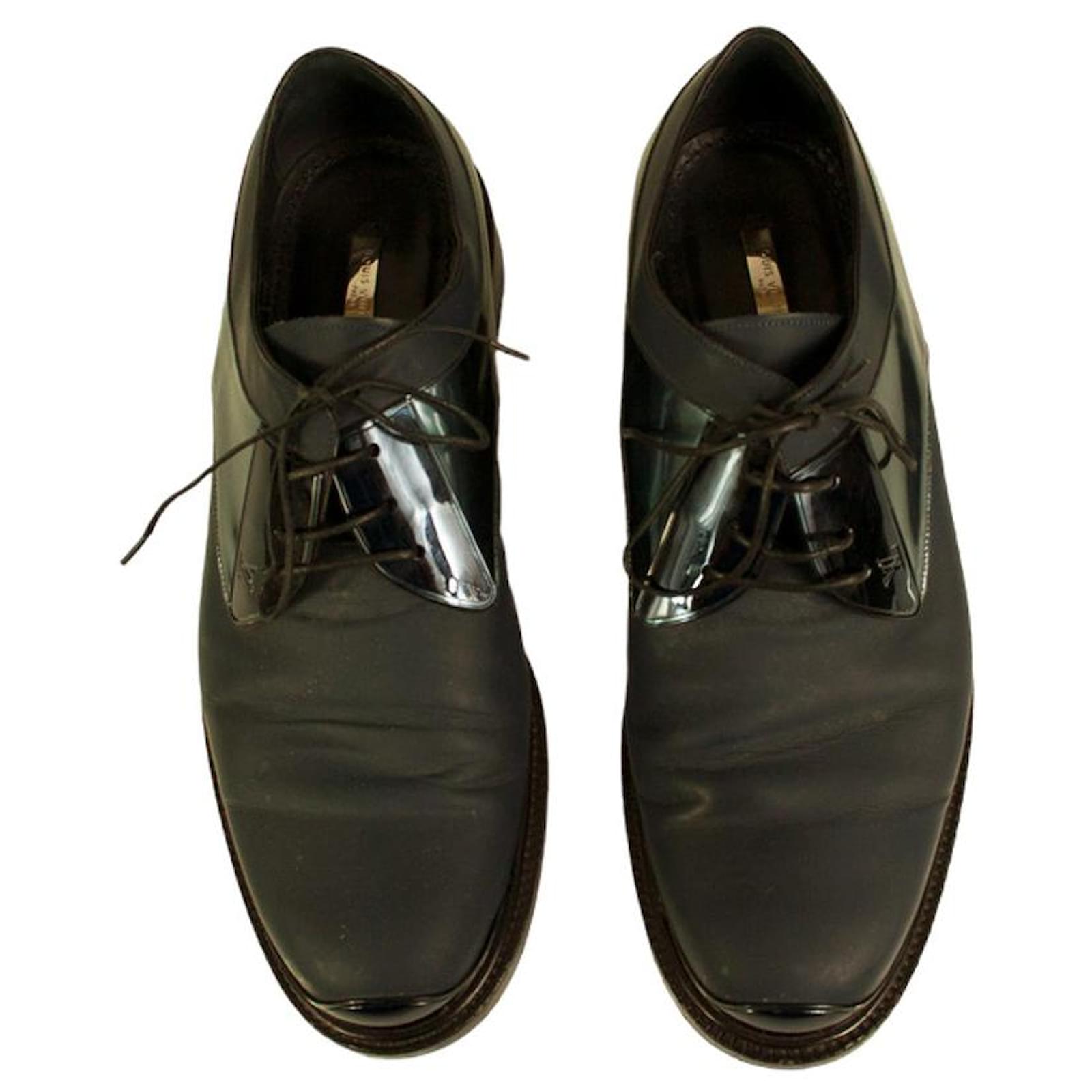 NWOTB Louis Vuitton Zapatos Oxford con cordones de ante negro y cuero  marrón para hombre 8