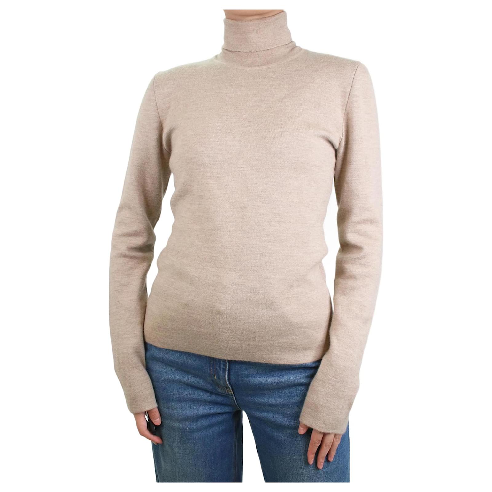 Gabriela Hearst Neutral roll-neck thick cashmere jumper - size M