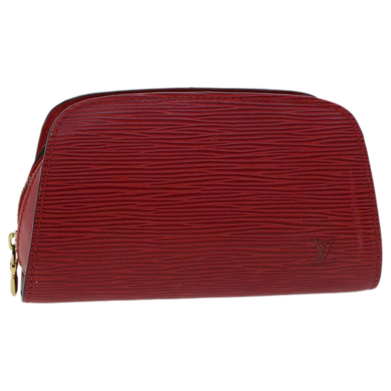 Louis Vuitton Red Epi Leather Dauphine PM Pochette Cosmetic Pouch