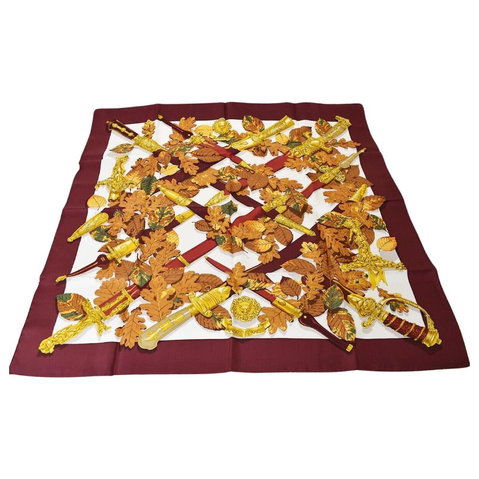 HERMES silk Carre 90 SARASVATI scarf White x Multicolor