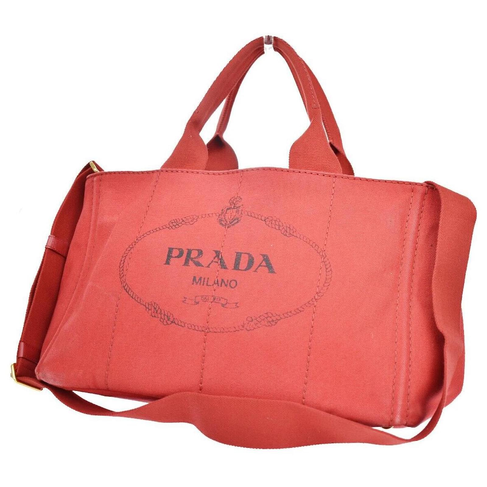 Tote Prada Canapa Red Cloth ref.1007854 - Joli Closet