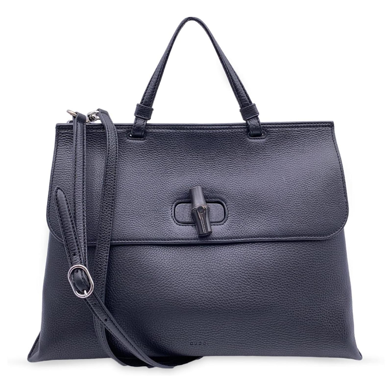 Tilintetgøre Ydmyg budbringer Gucci Handbag Bamboo Daily Black Leather ref.1008065 - Joli Closet