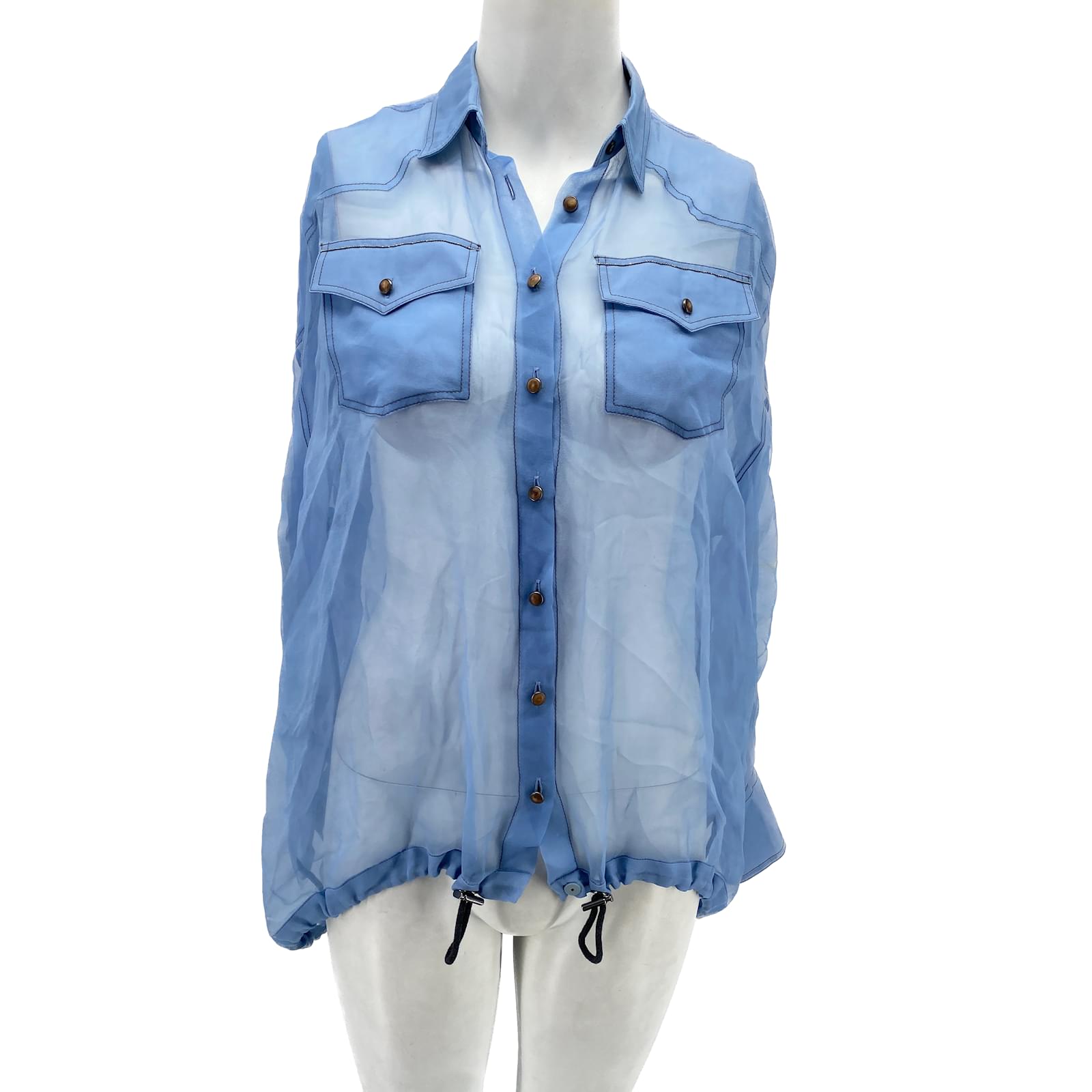 BRUNELLO CUCINELLI Tops T.International M Cotton Blue ref.1008218