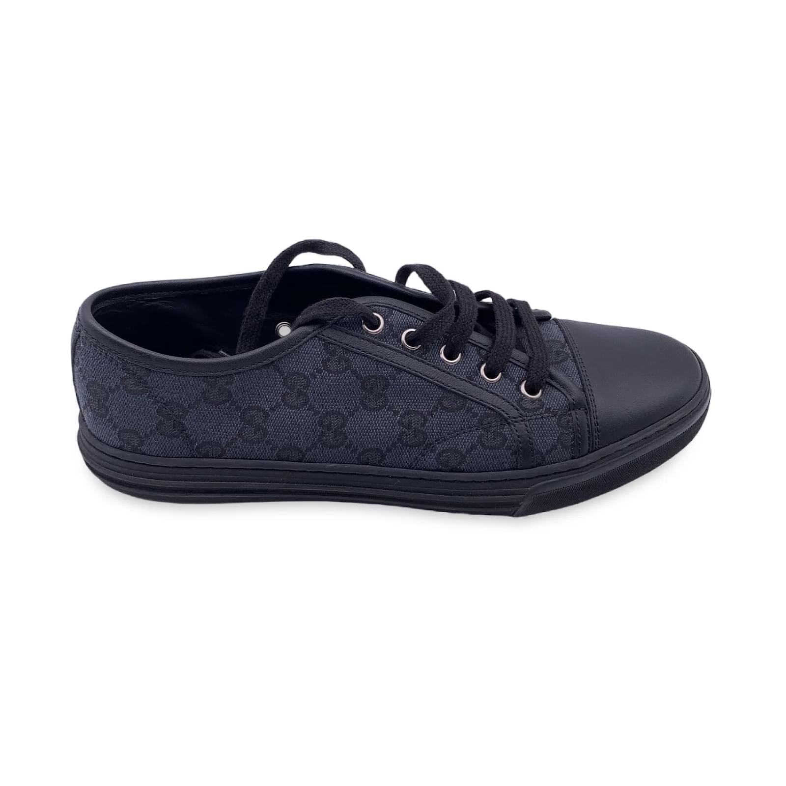 Louis Vuitton Black Leather and Monogram Canvas Trainers Sneakers Size 39  Louis Vuitton | The Luxury Closet
