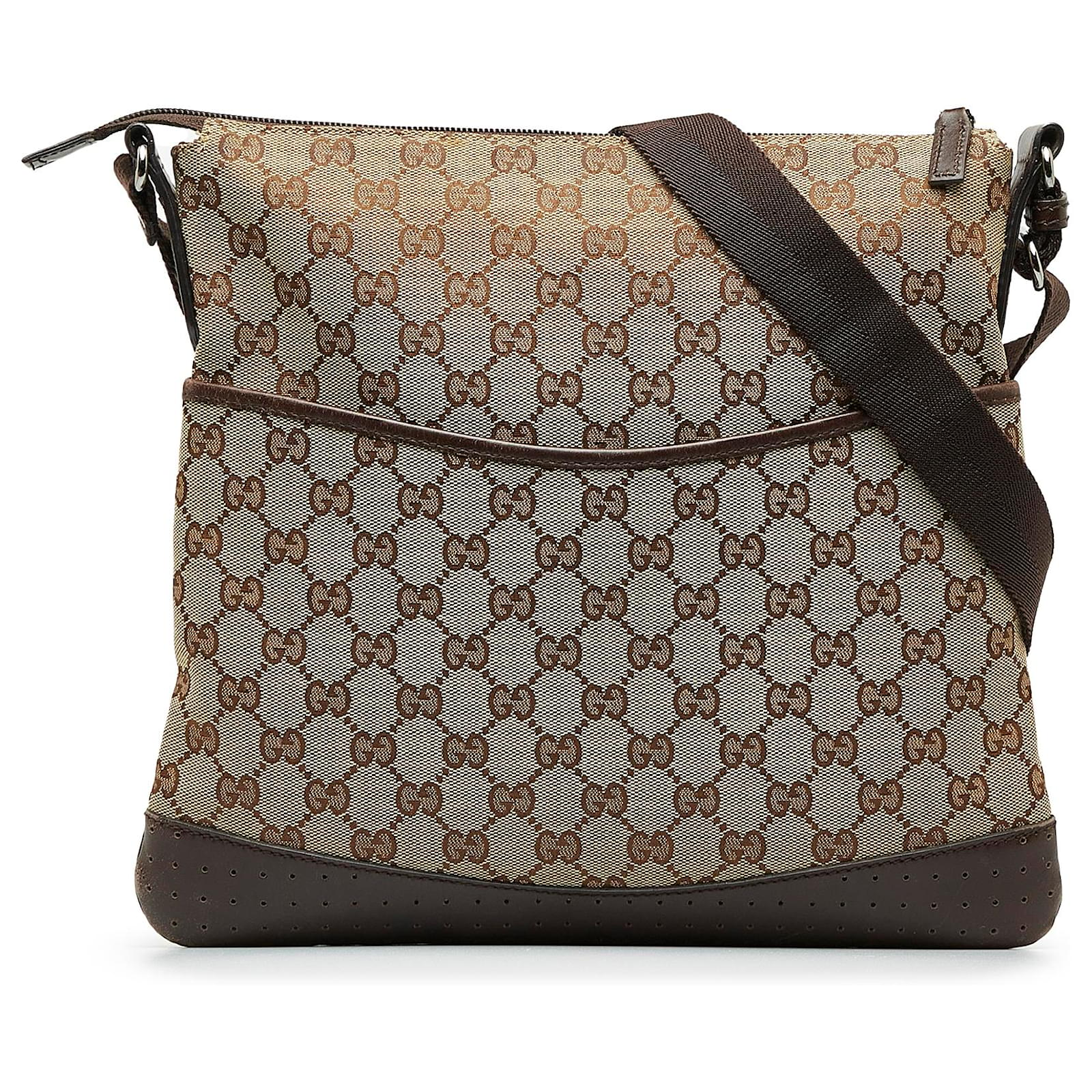 Gucci Vintage - GG Imprime Crossbody Bag - Brown - Leather Handbag