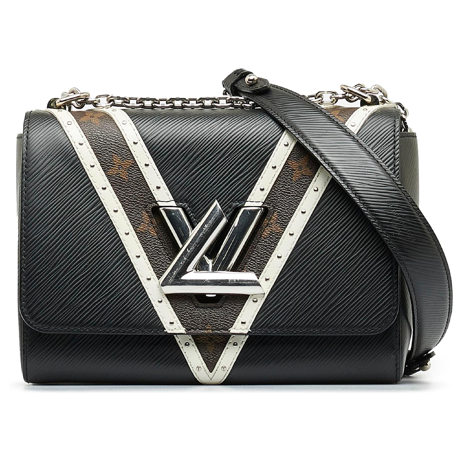 Bolso de hombro Louis Vuitton negro cuero EPI twist PM