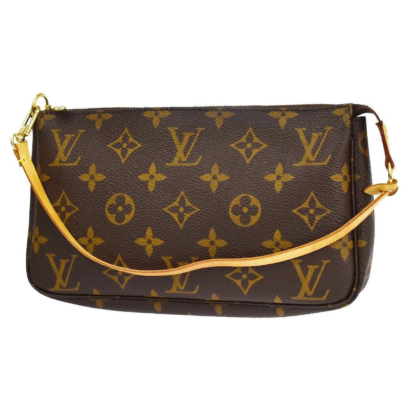 Pochette accessoire leather clutch bag Louis Vuitton Yellow in