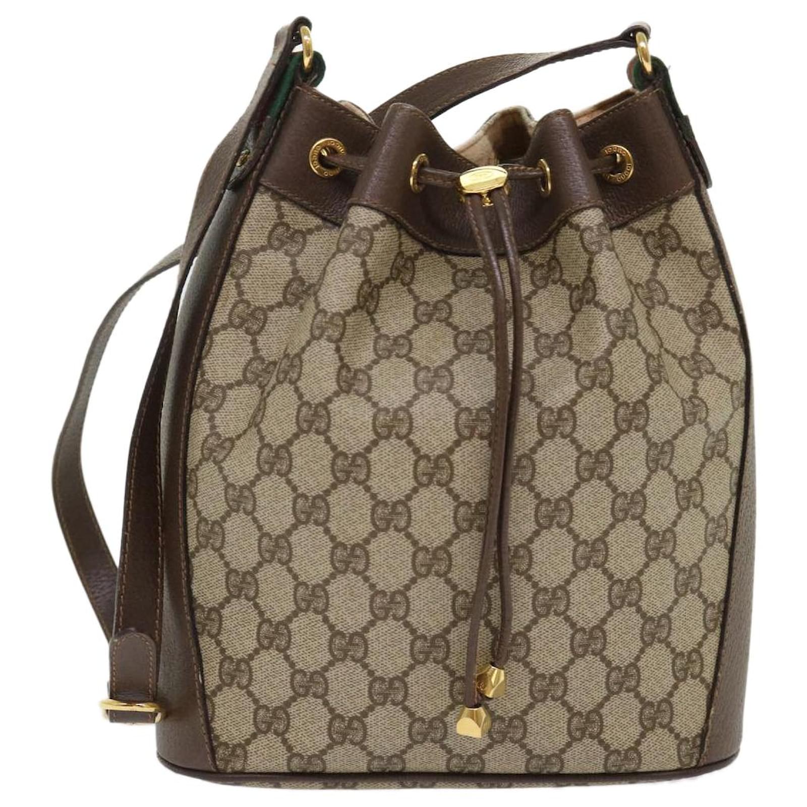 Brown Gucci GG Canvas Web Shoulder Bag