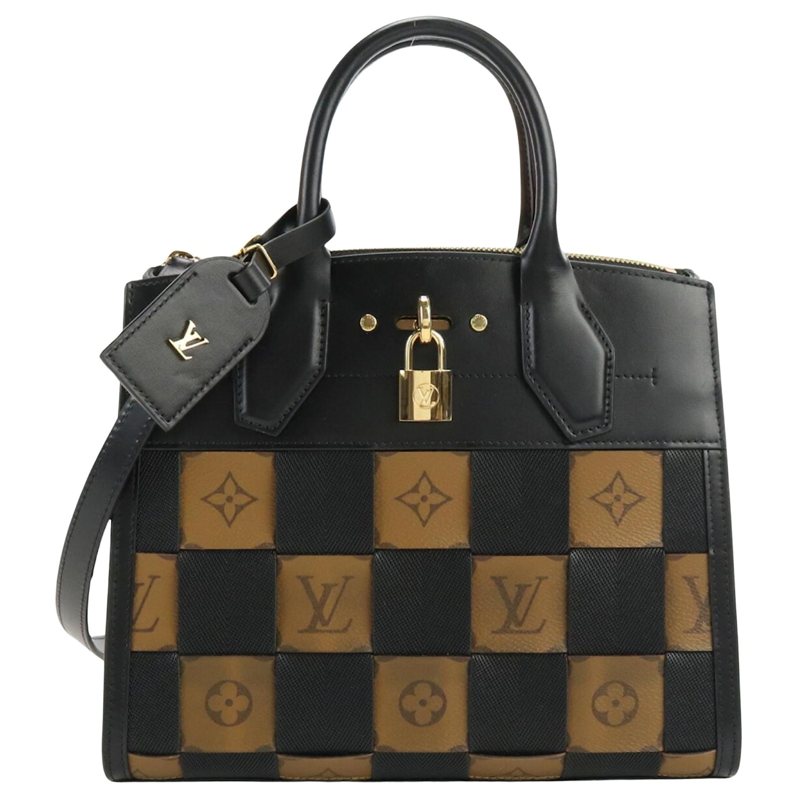 Louis Vuitton Tressage Tote Black Leather ref.1009325 - Joli Closet