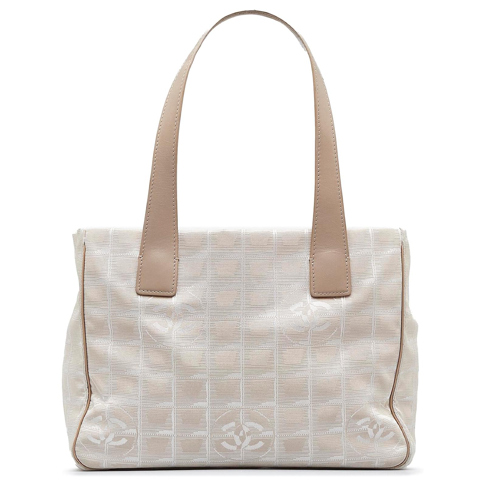 Chanel Brown New Travel Line Tote Bag Beige Nylon Cloth ref.972591