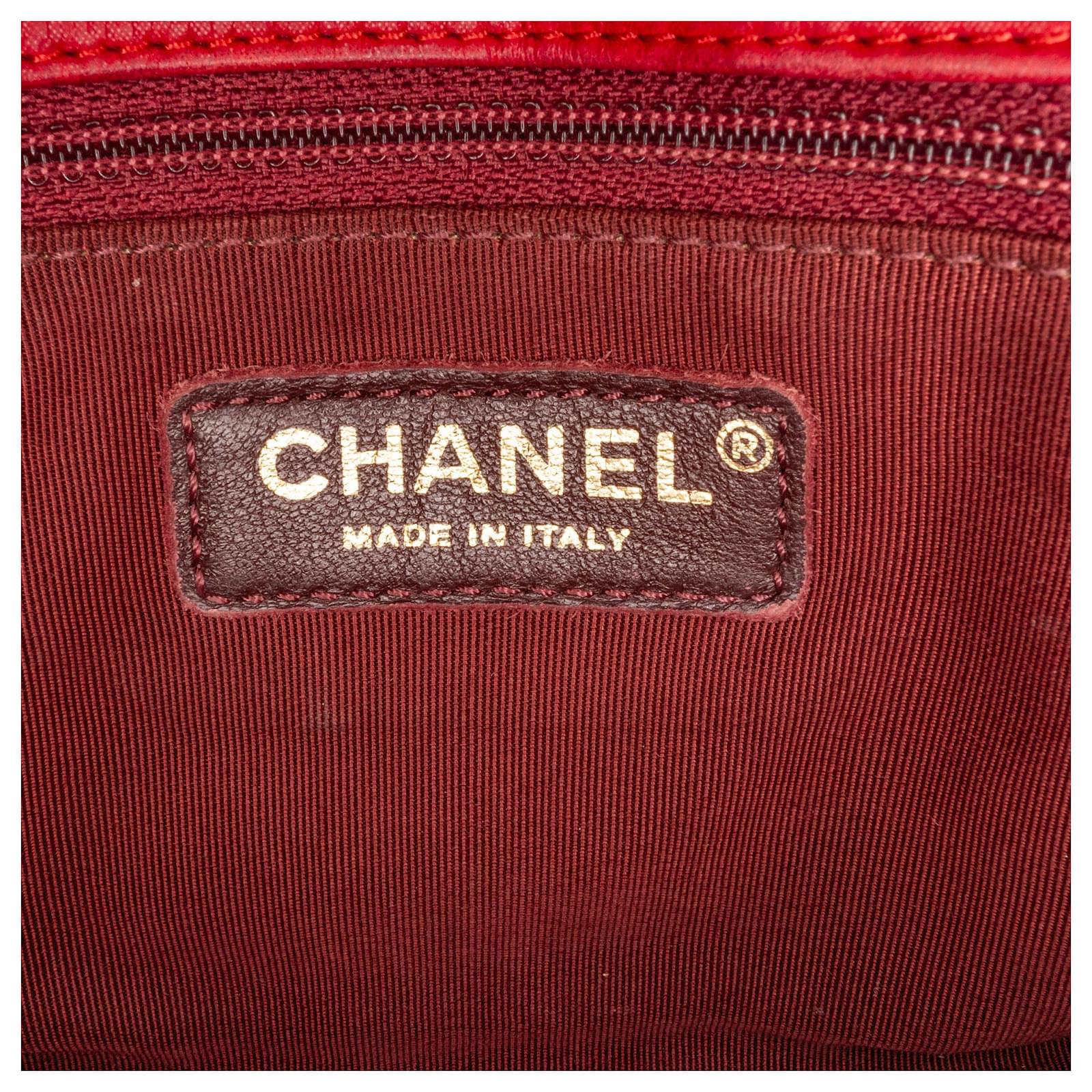 Chanel Red Happy Stitch Flap Bag Leather Pony-style calfskin ref