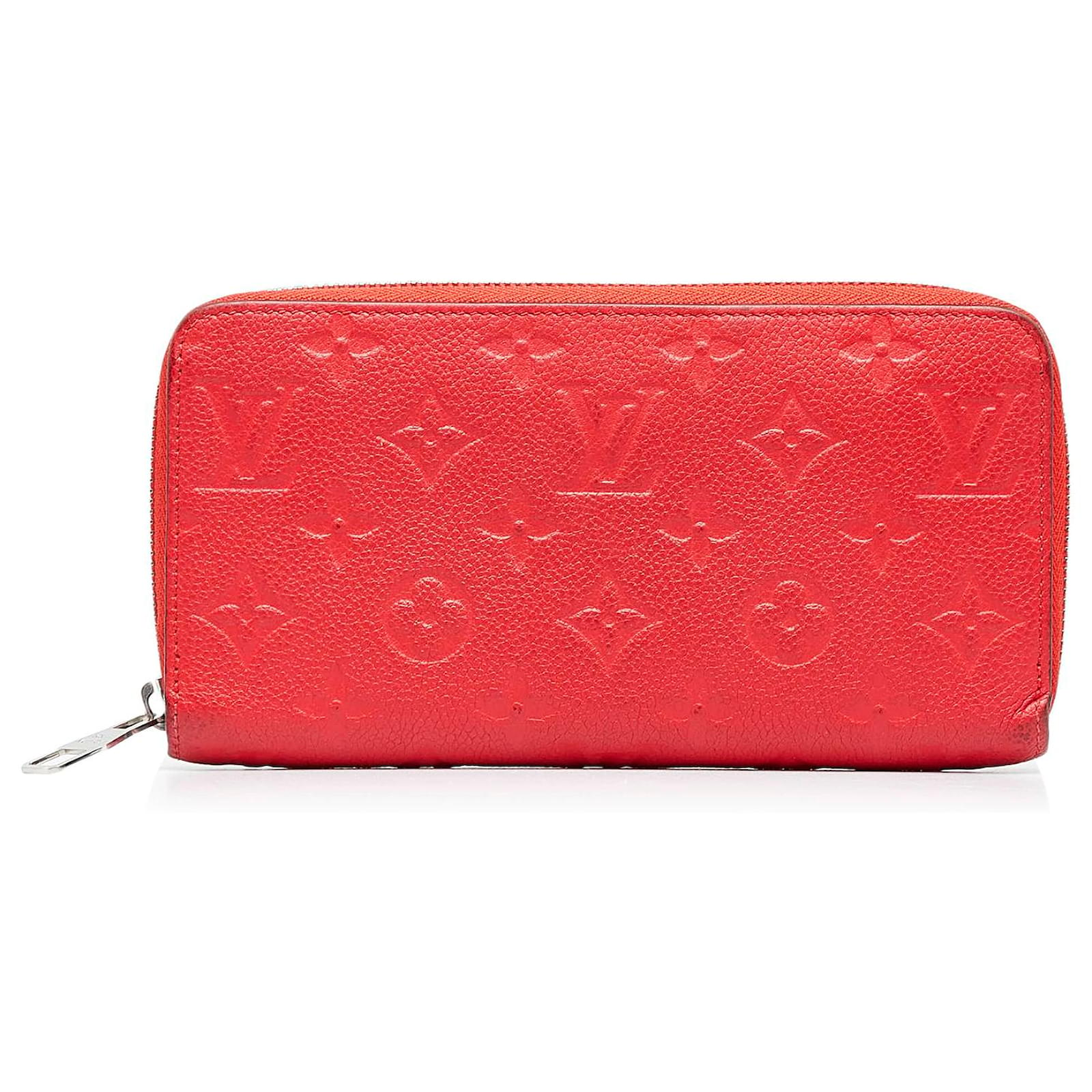 Louis Vuitton Red Monogram Empreinte Leather Zippy Wallet Louis Vuitton