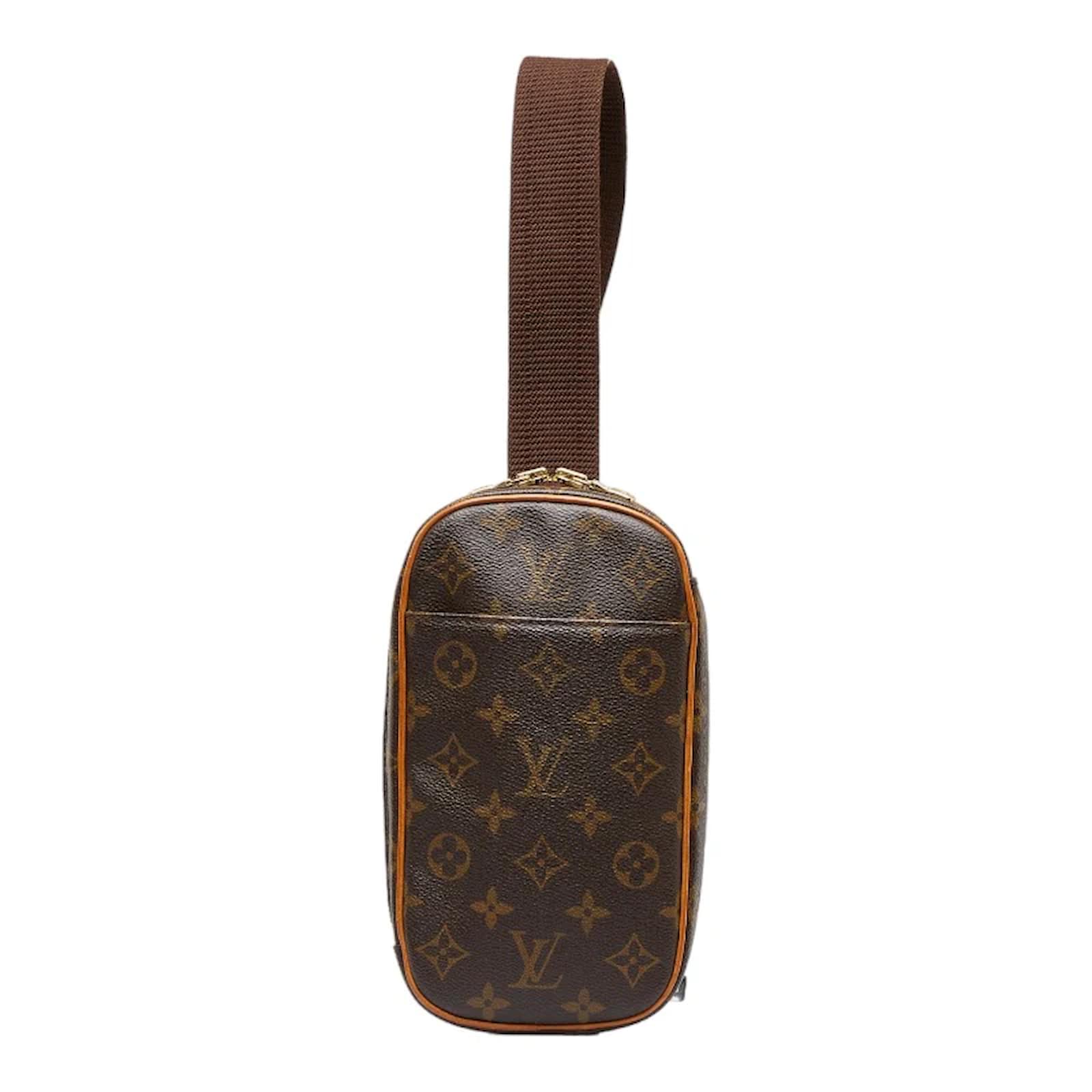 Louis Vuitton Pochette Gange Canvas Clutch Bag (pre-owned) in Brown