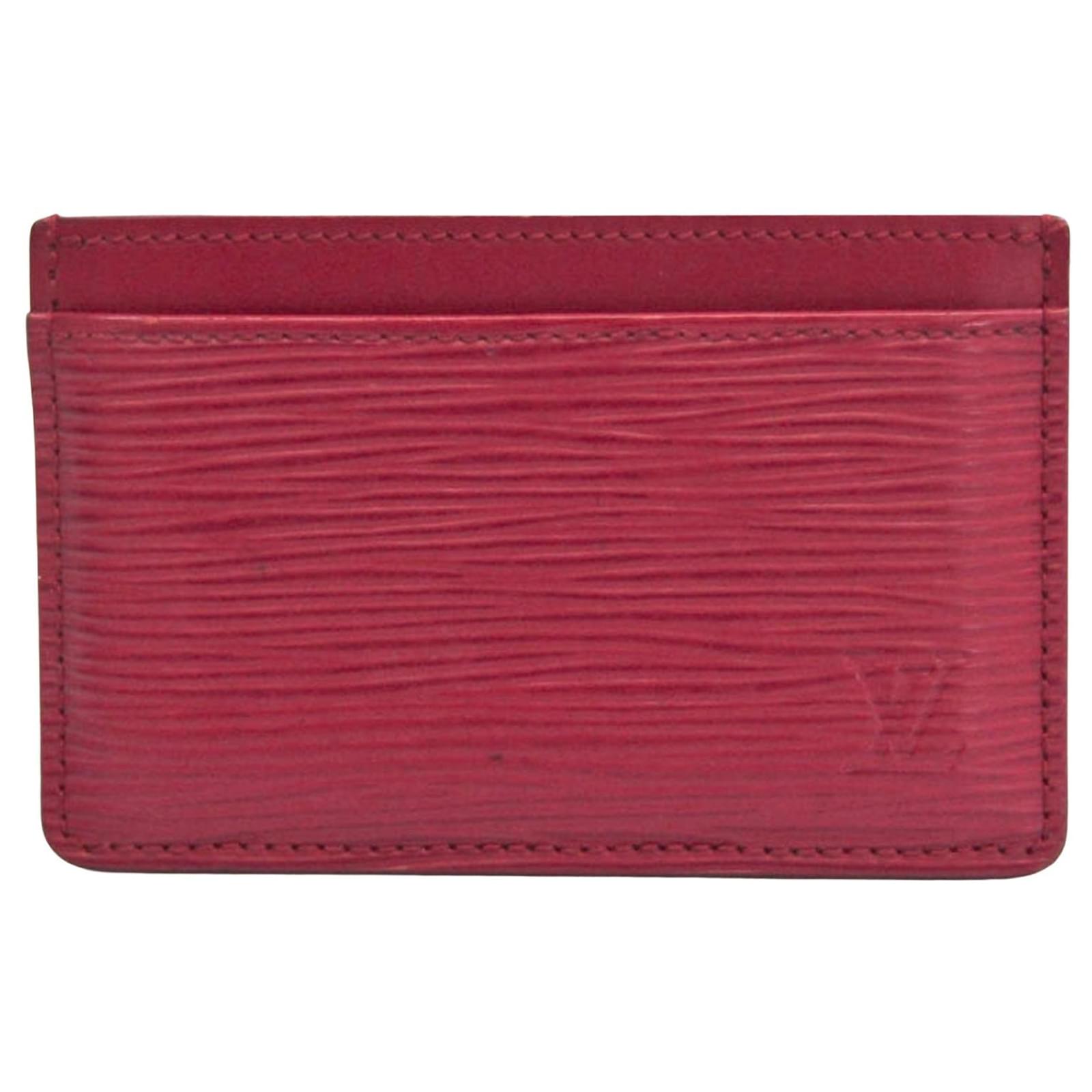 Louis Vuitton Red Epi Leather Porte Cartes Card Holder Wallet