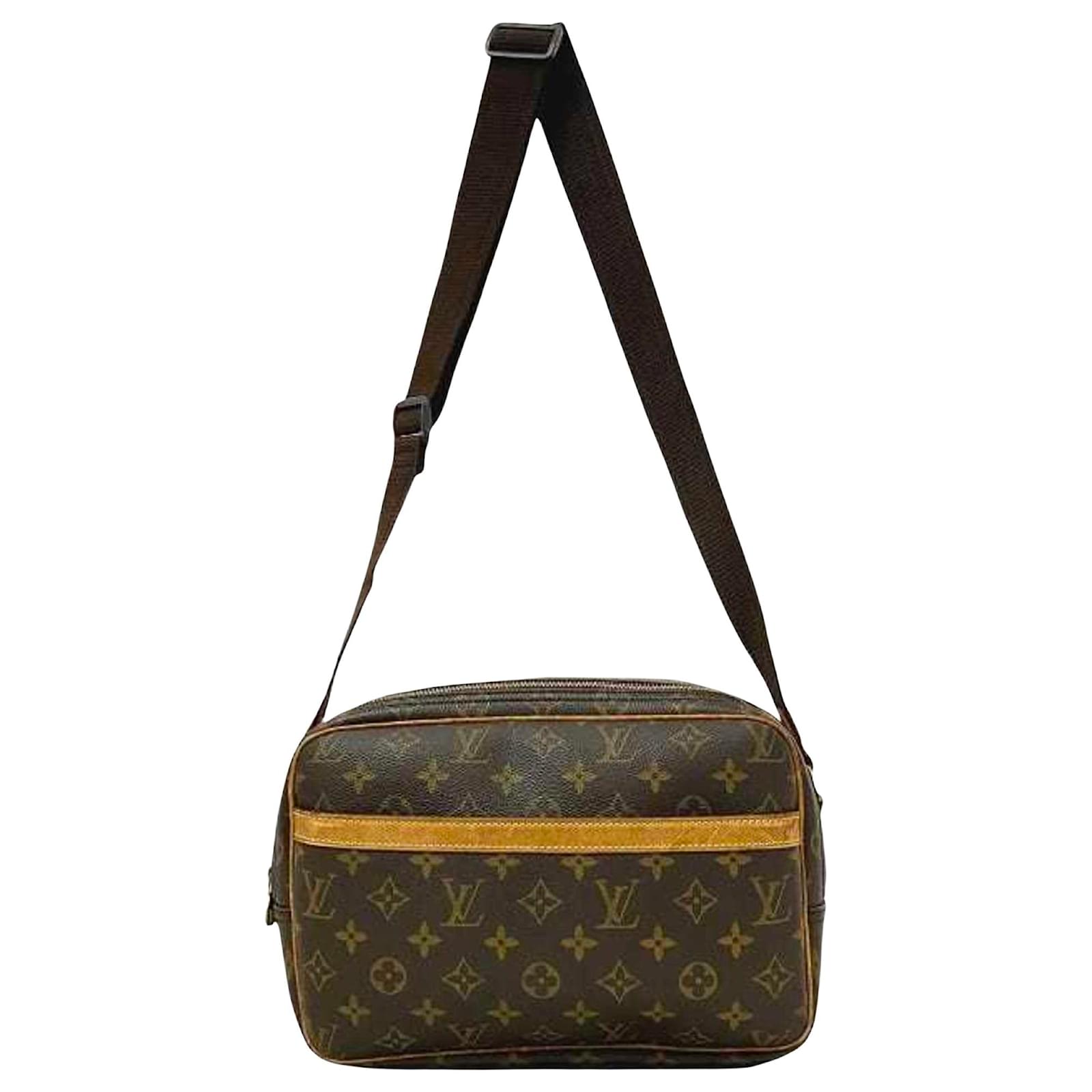 Louis Vuitton Reporter PM Brown Canvas Shoulder Bag (Pre-Owned)