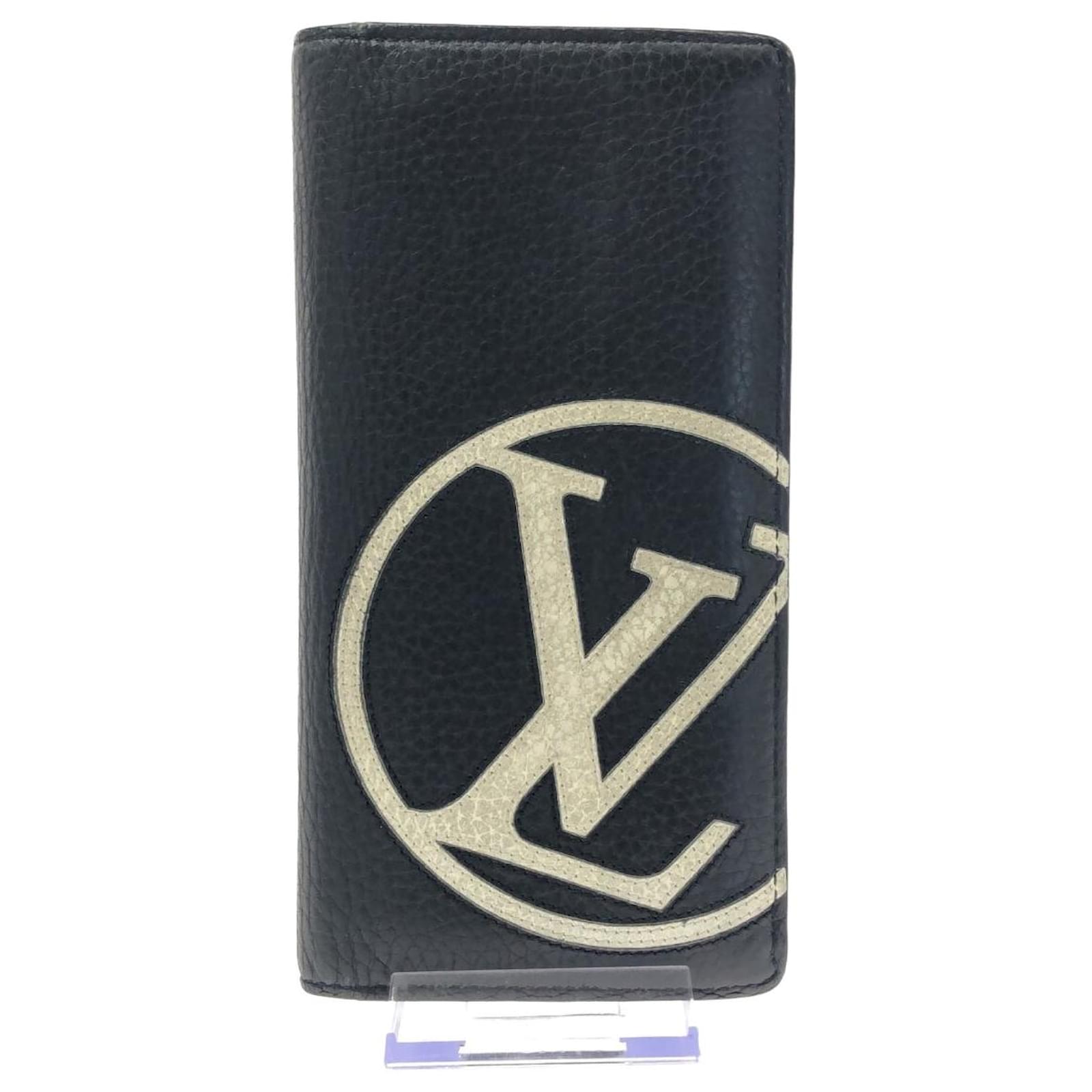 Louis Vuitton Black Leather Portefeuille Brazza wallet accessories