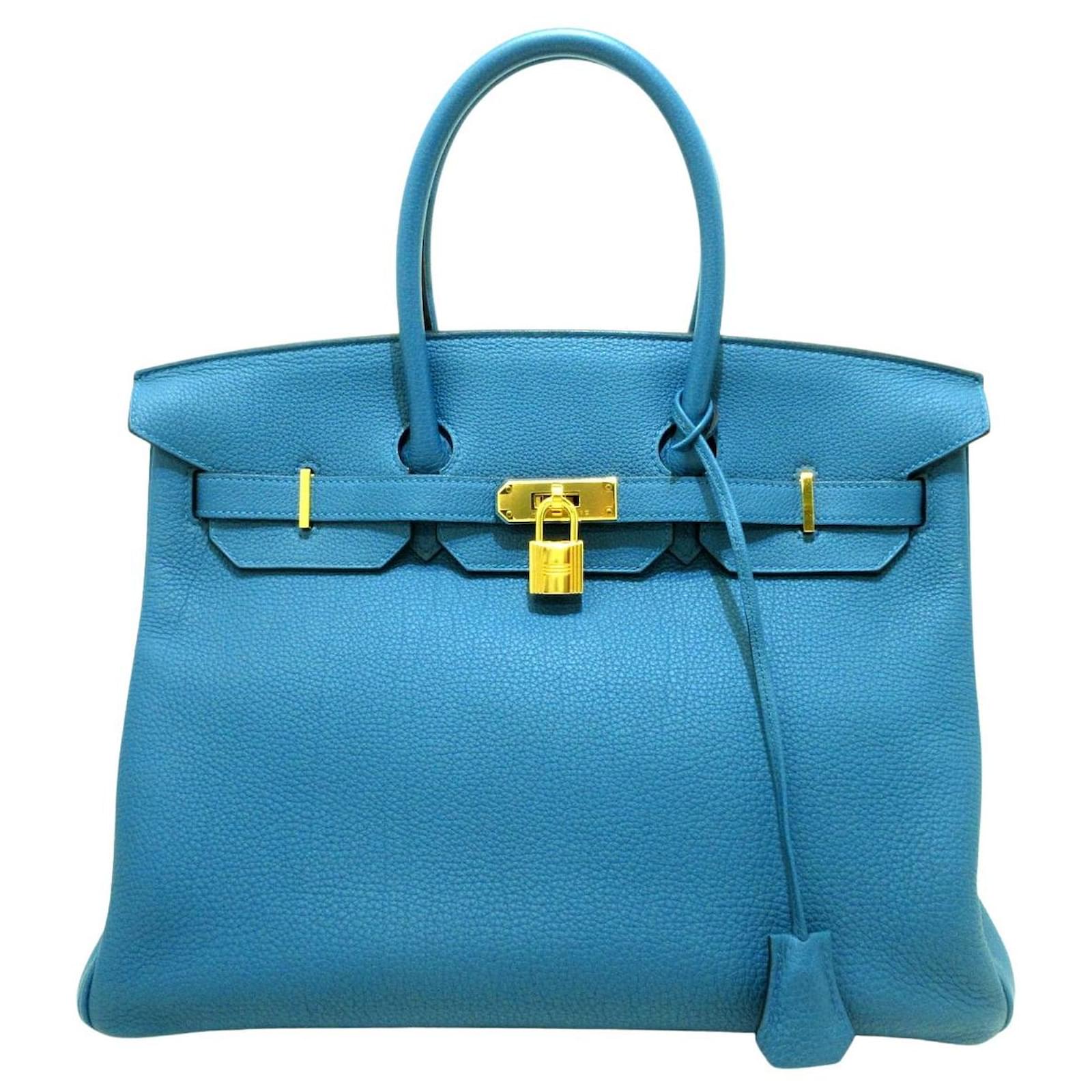 Hermès Birkin 35 Blue Leather ref.975291 Joli Closet