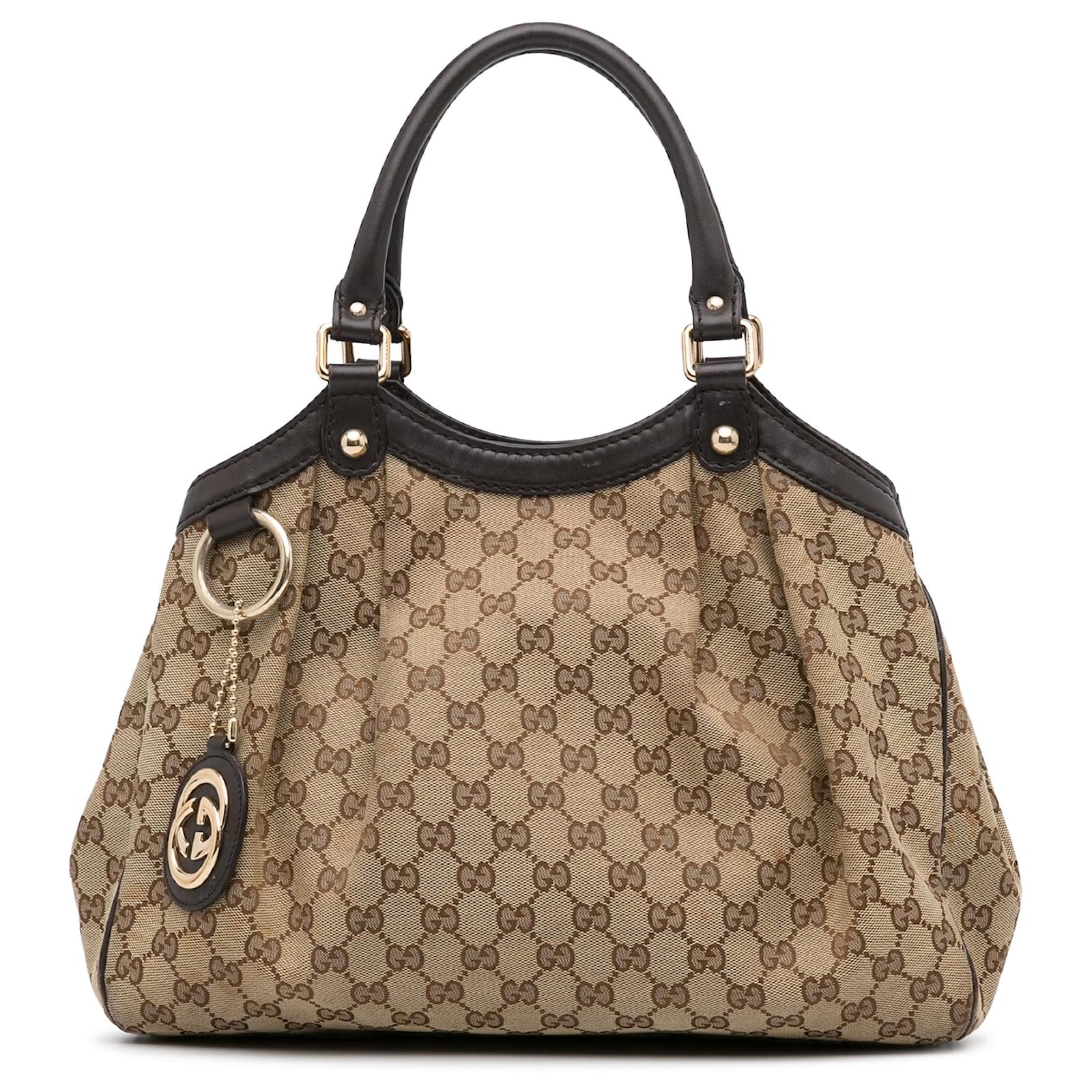 Gucci Beige/Brown GG Canvas Medium Sukey Tote Bag