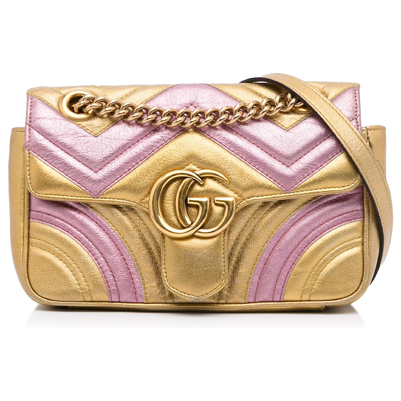 Gucci Purple GG Marmont Mini Leather Shoulder Bag