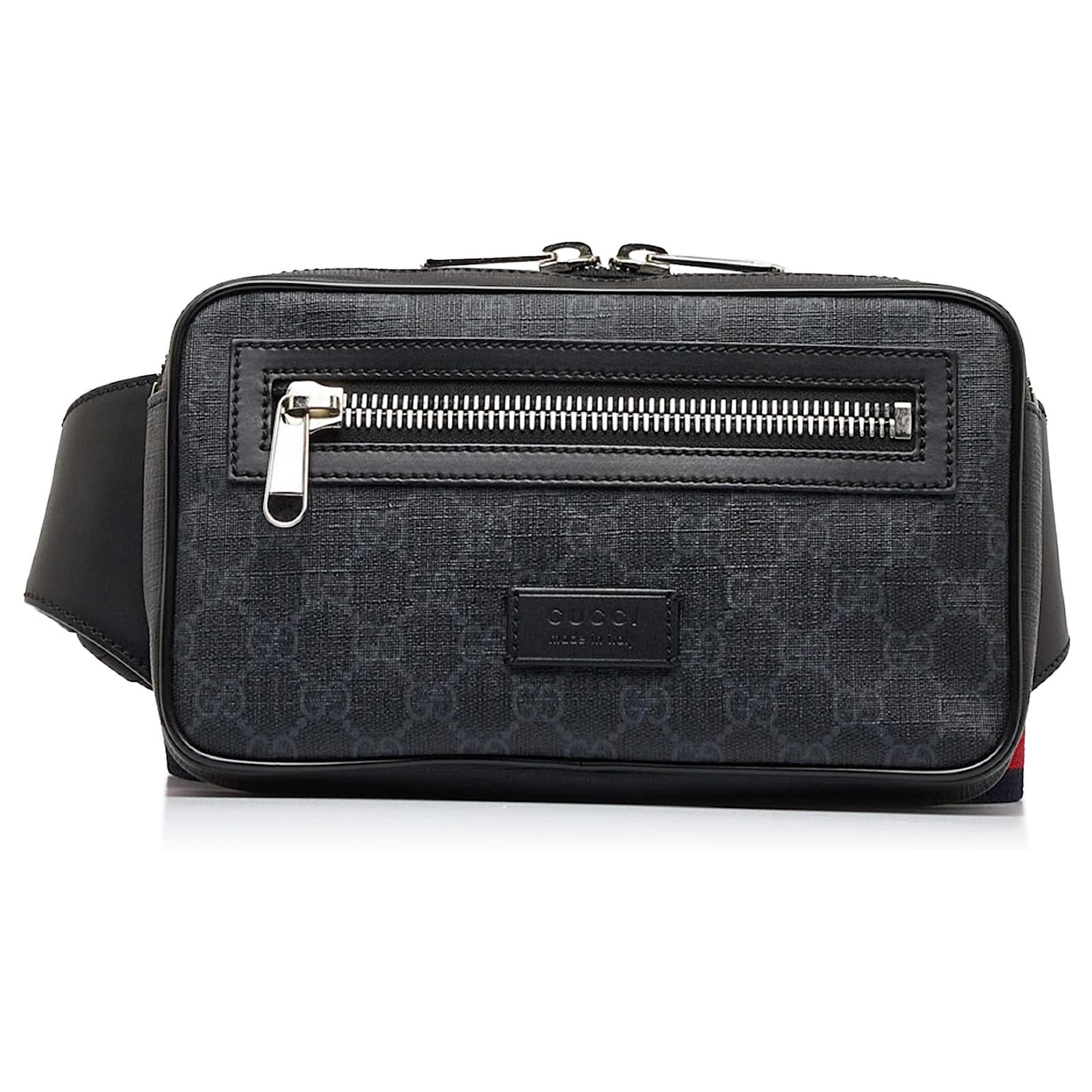 Gucci GG Supreme Web Belt Cross Body Bag in Black for Men