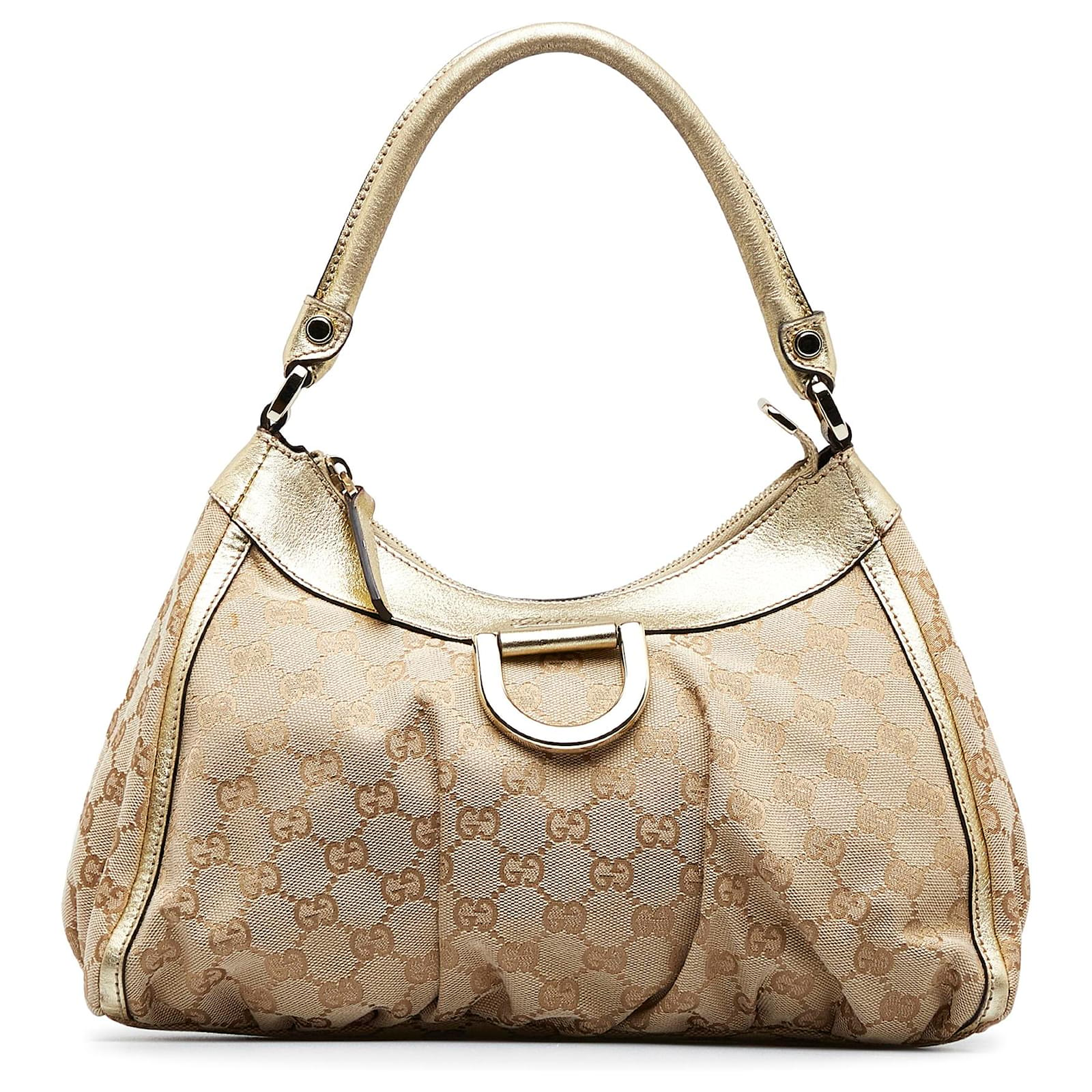  Gucci Women's Pre-Loved Abbey D-Ring Hobo Bag, Brown